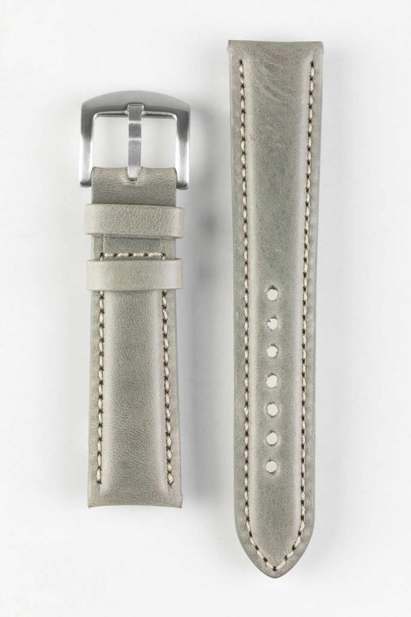Pebro CADW Padded Vintage Leather Watch Strap in GREY