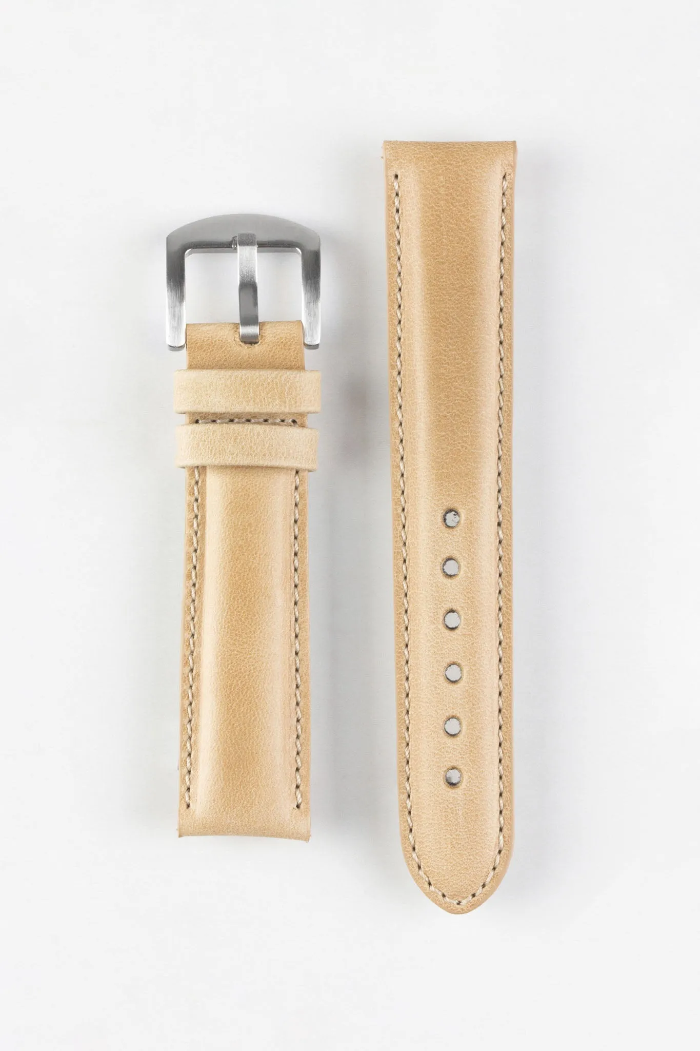 Pebro CADW Padded Vintage Leather Watch Strap in SAND