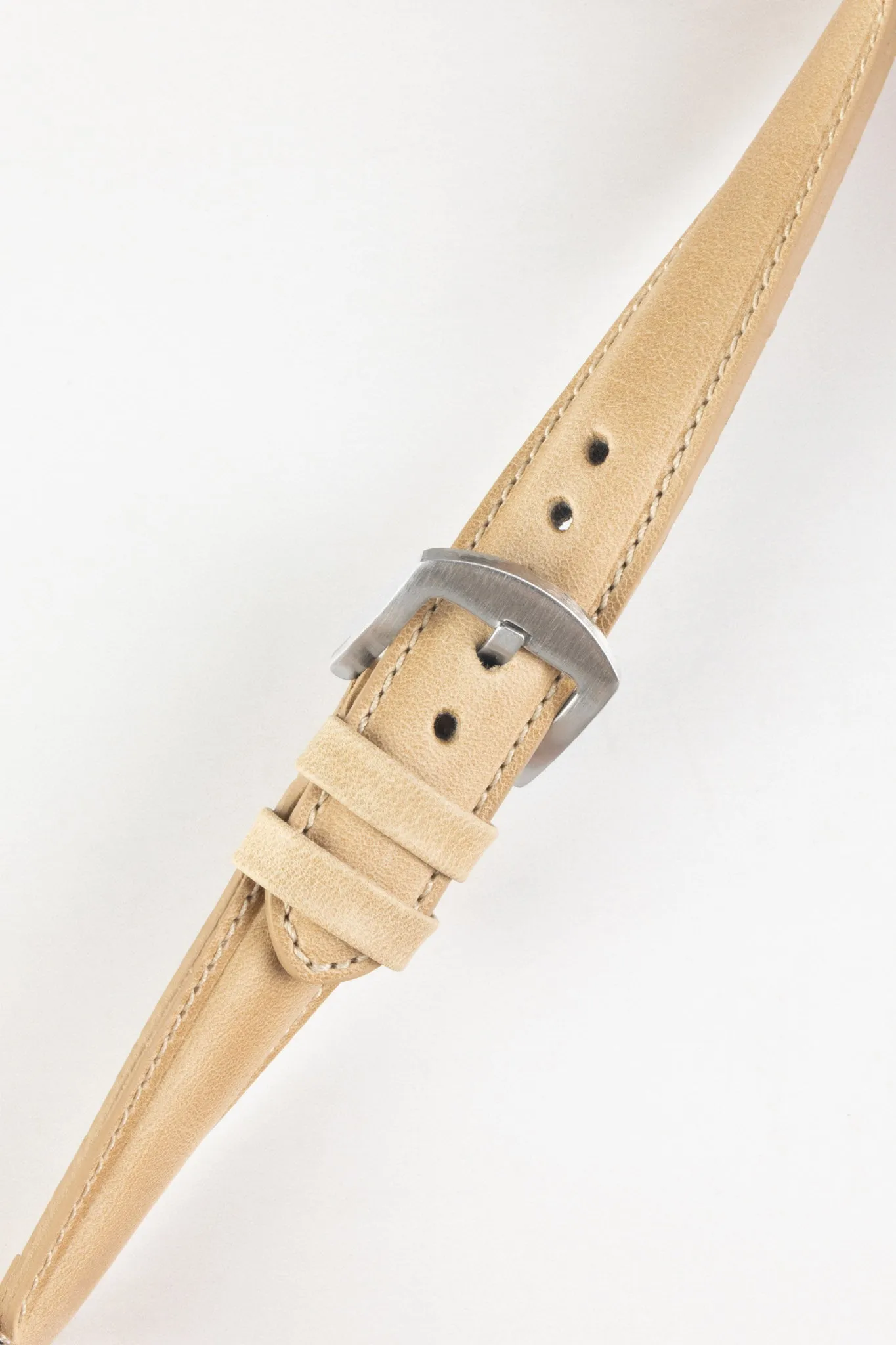 Pebro CADW Padded Vintage Leather Watch Strap in SAND