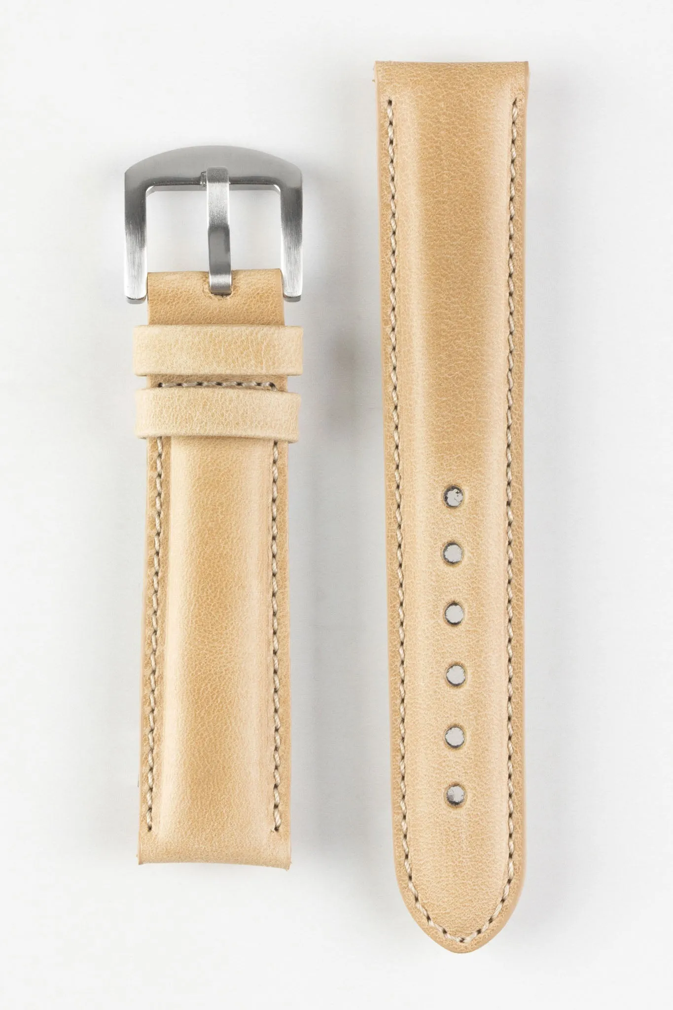 Pebro CADW Padded Vintage Leather Watch Strap in SAND