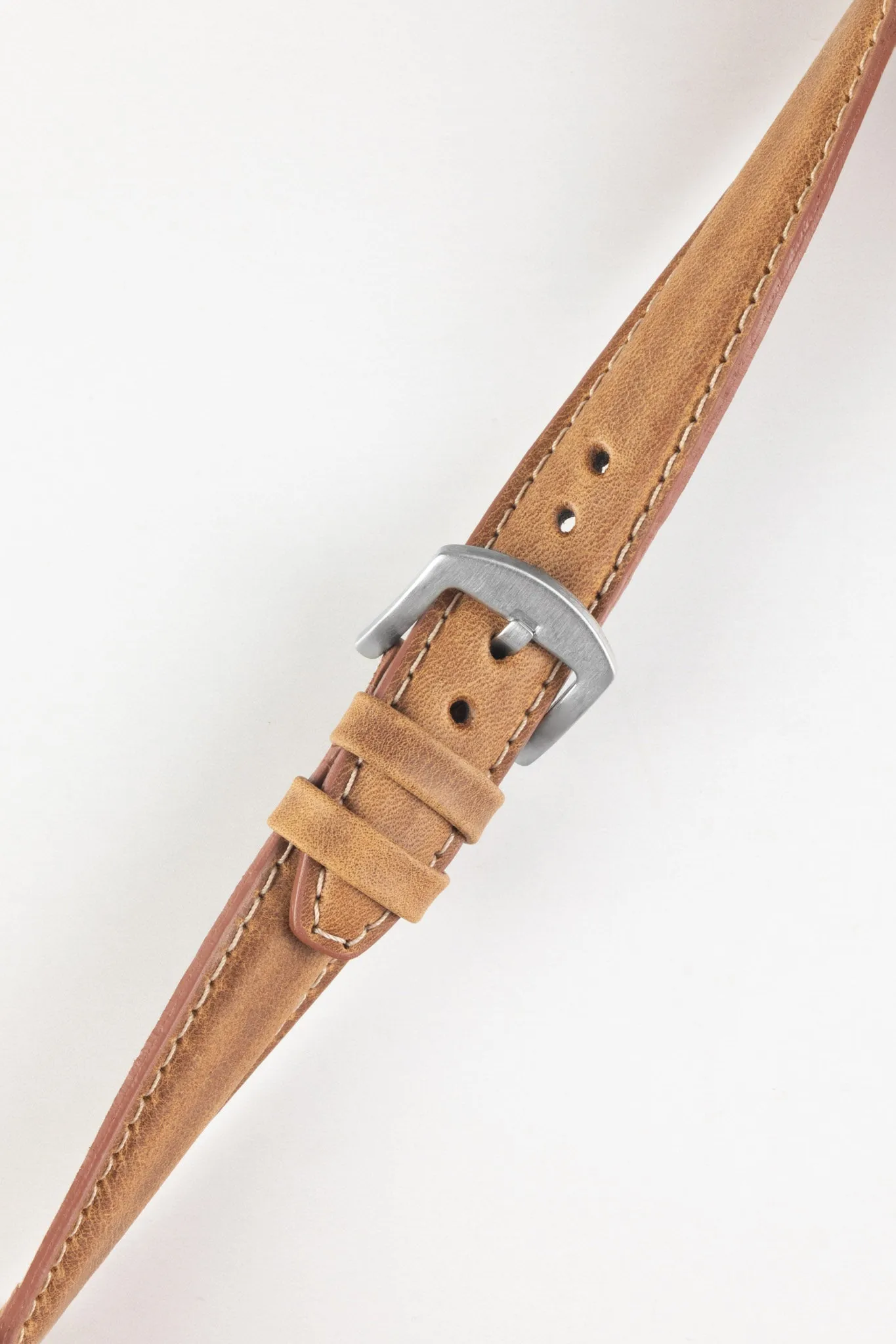 Pebro CADW XL Padded Vintage Leather Watch Strap in GOLD BROWN