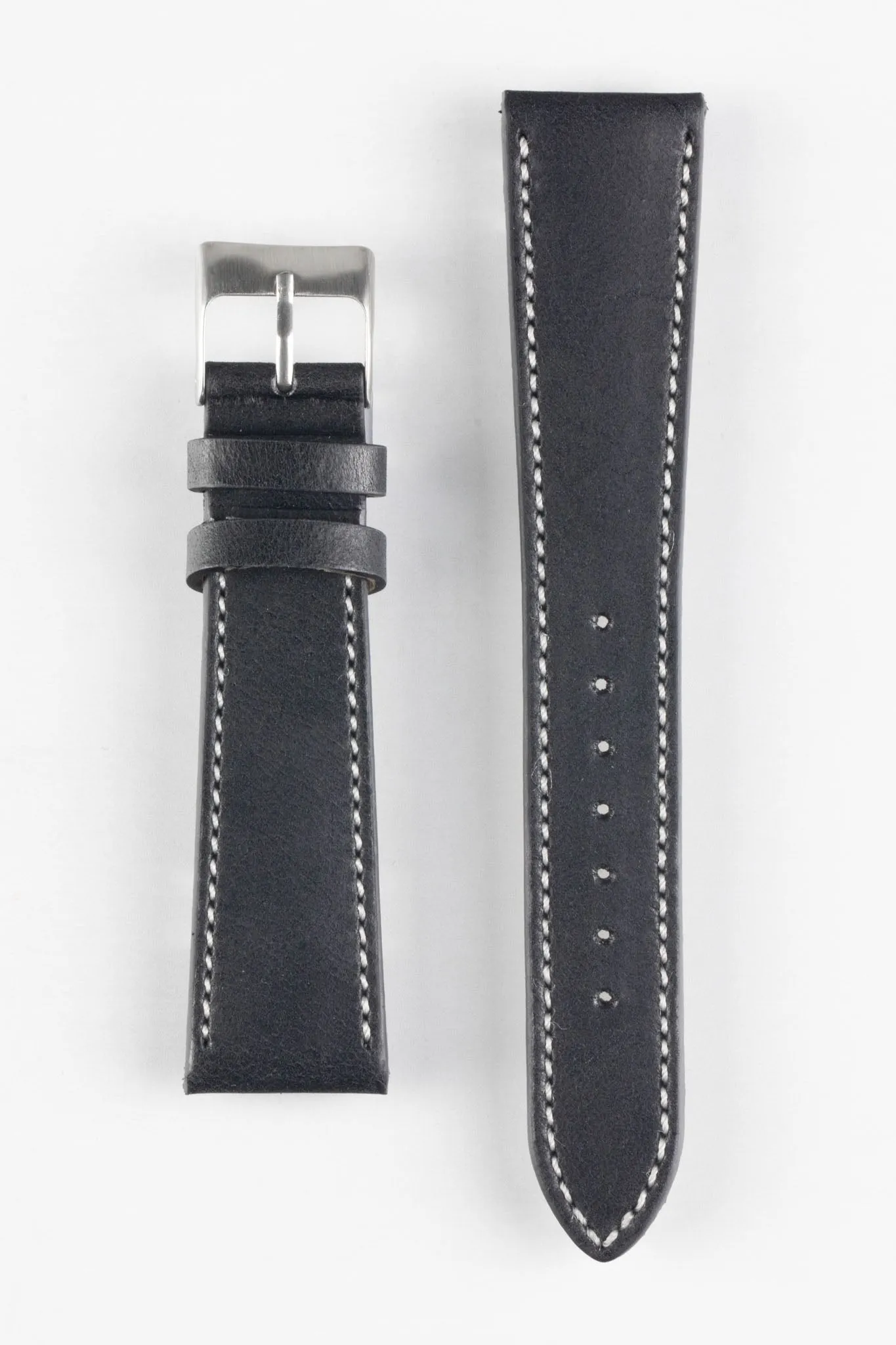 Pebro VINTAGE Leather Watch Strap in BLACK
