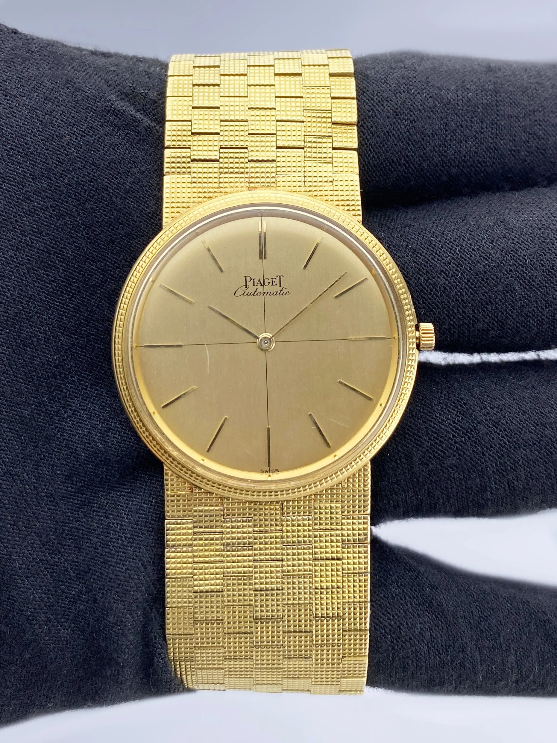 Piaget 12301 C 4 Champagne Dial 18K Yellow Gold Mens Watch