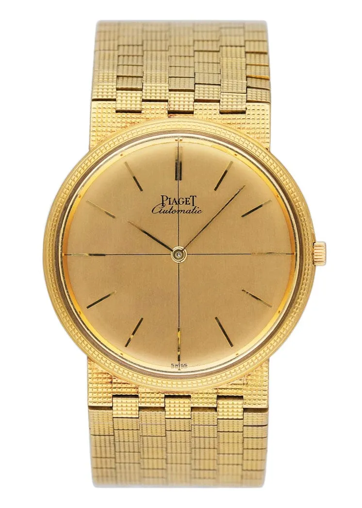 Piaget 12301 C 4 Champagne Dial 18K Yellow Gold Mens Watch