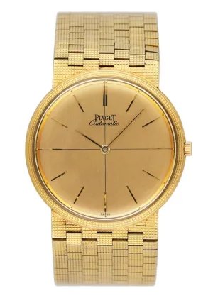 Piaget 12301 C 4 Champagne Dial 18K Yellow Gold Mens Watch
