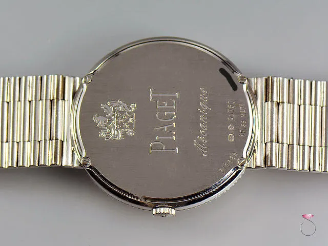 Piaget 18K Traditional Mecanique Watch. Diamond Dial & Bezel G0A37045