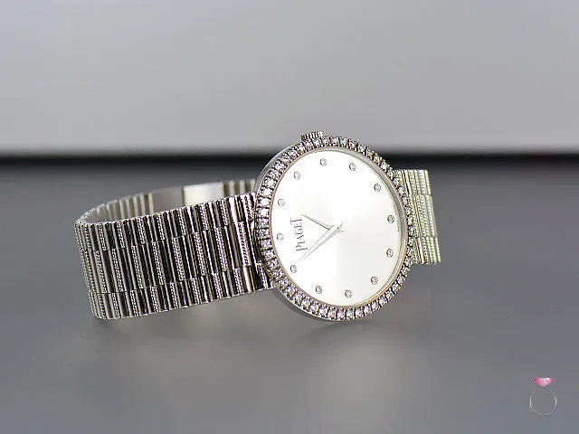 Piaget 18K Traditional Mecanique Watch. Diamond Dial & Bezel G0A37045
