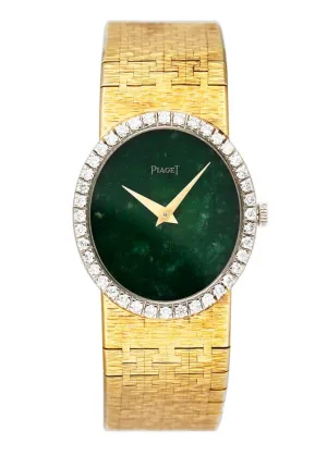 Piaget 9826A6 Diamond Nephrite Dial Ladies Watch