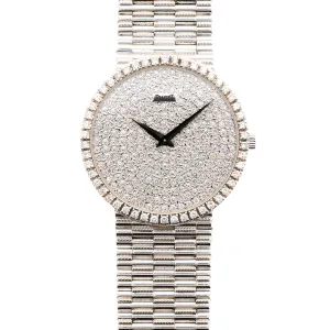 Piaget White Gold Diamond Watch Ref. 9066 with Pave Dial