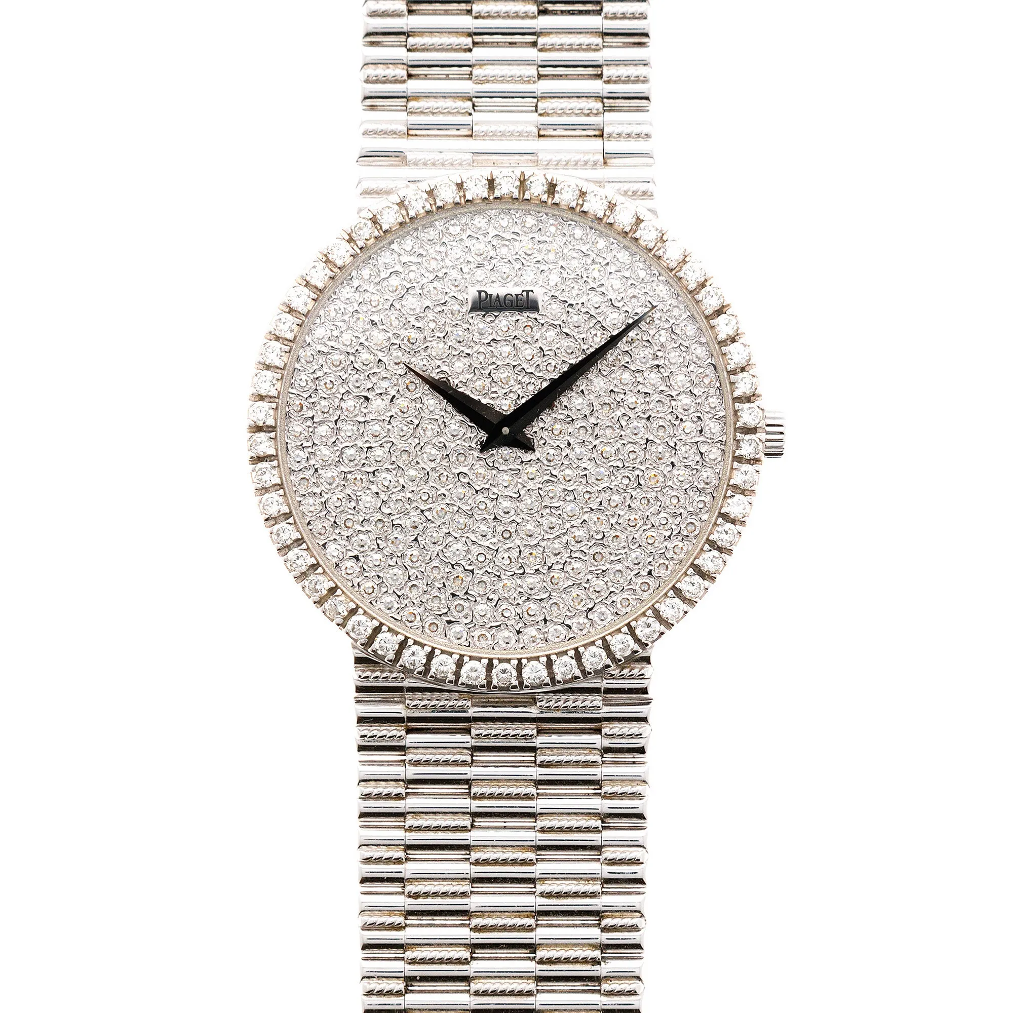 Piaget White Gold Diamond Watch Ref. 9066 with Pave Dial