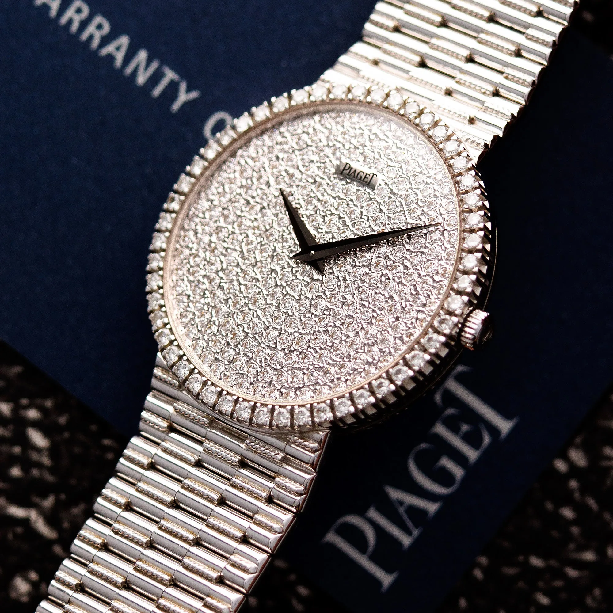 Piaget White Gold Diamond Watch Ref. 9066 with Pave Dial