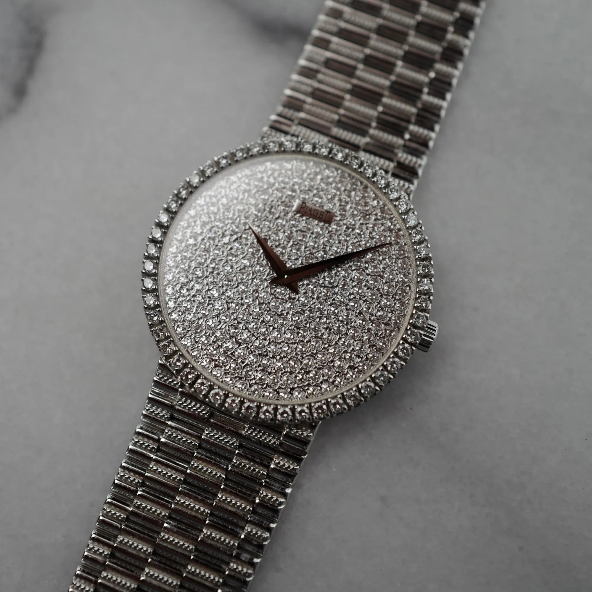 Piaget White Gold Diamond Watch Ref. 9066 with Pave Dial