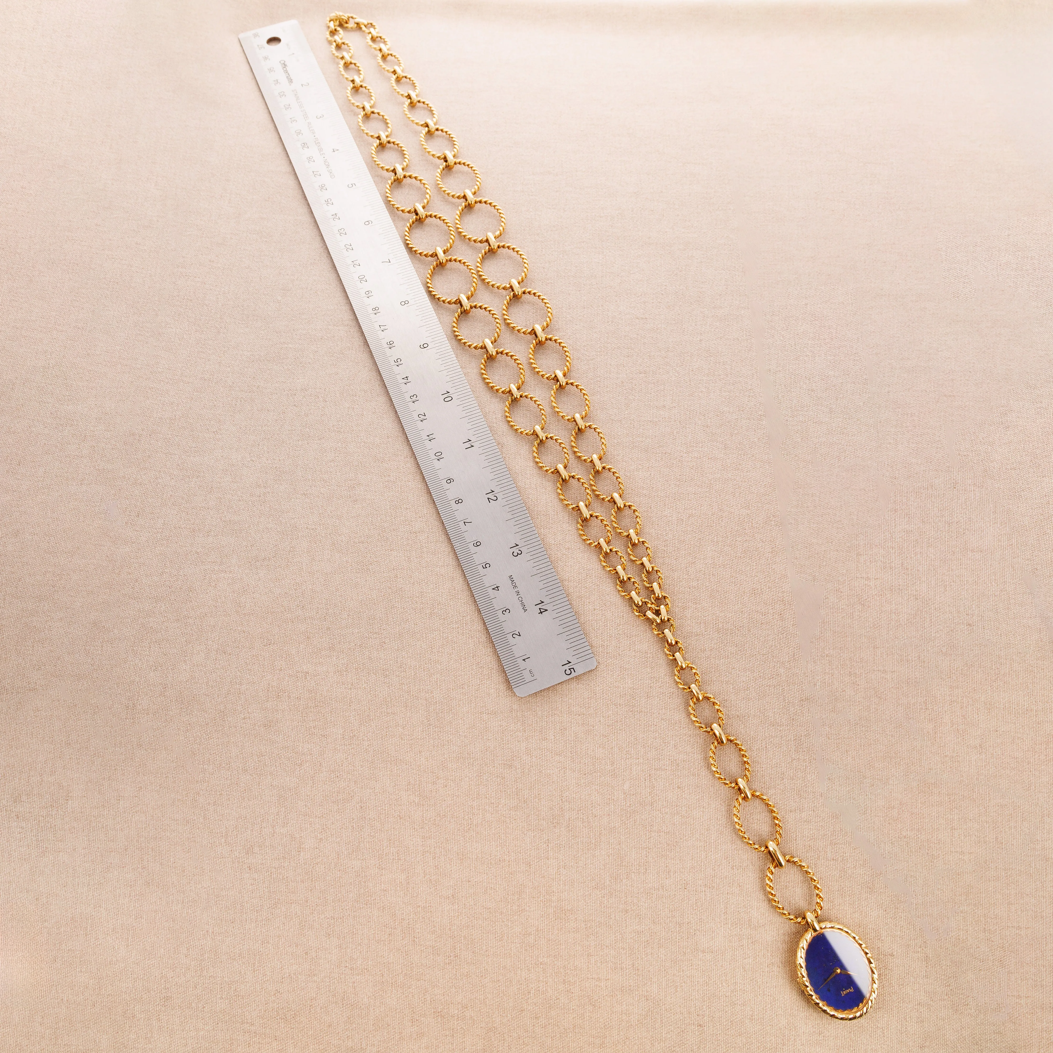 Piaget Yellow Gold Lapis Pendent Necklace Watch