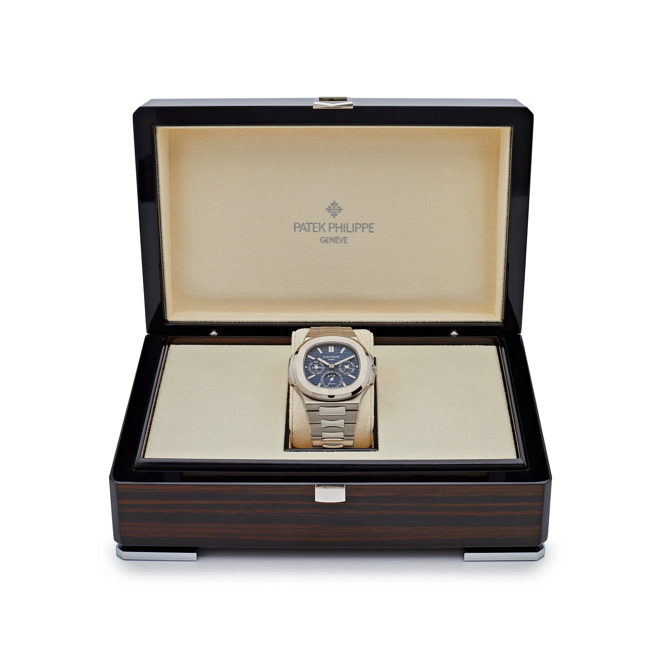 PP Luxury Watches Nautilus 5740/1G-001 'Tiffany & Co.' Perpetual Calendar Moon Phases White Gold Blue Dial (2019)