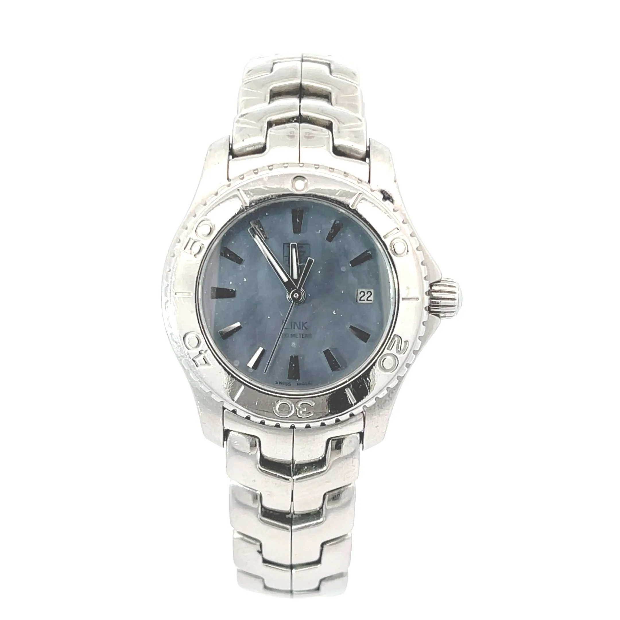 Pre-owned Ladies Tag Heuer Link Stainless Steel Blue MOP Dial Watch model WJ1316-0