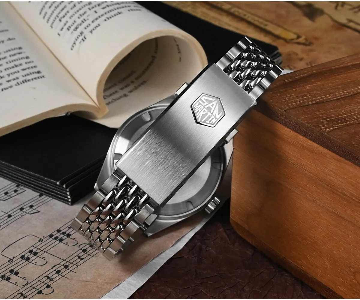 ★Pre-owned★San Martin Vintage Style NH34 GMT Men Watch SN0116G-B