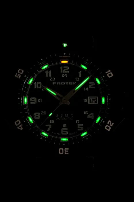 Protek USMC 24 jewel Automatic Officer's Watch, 300 meters Depth Rated, Tritium ProGlo™ Illumination, 1212