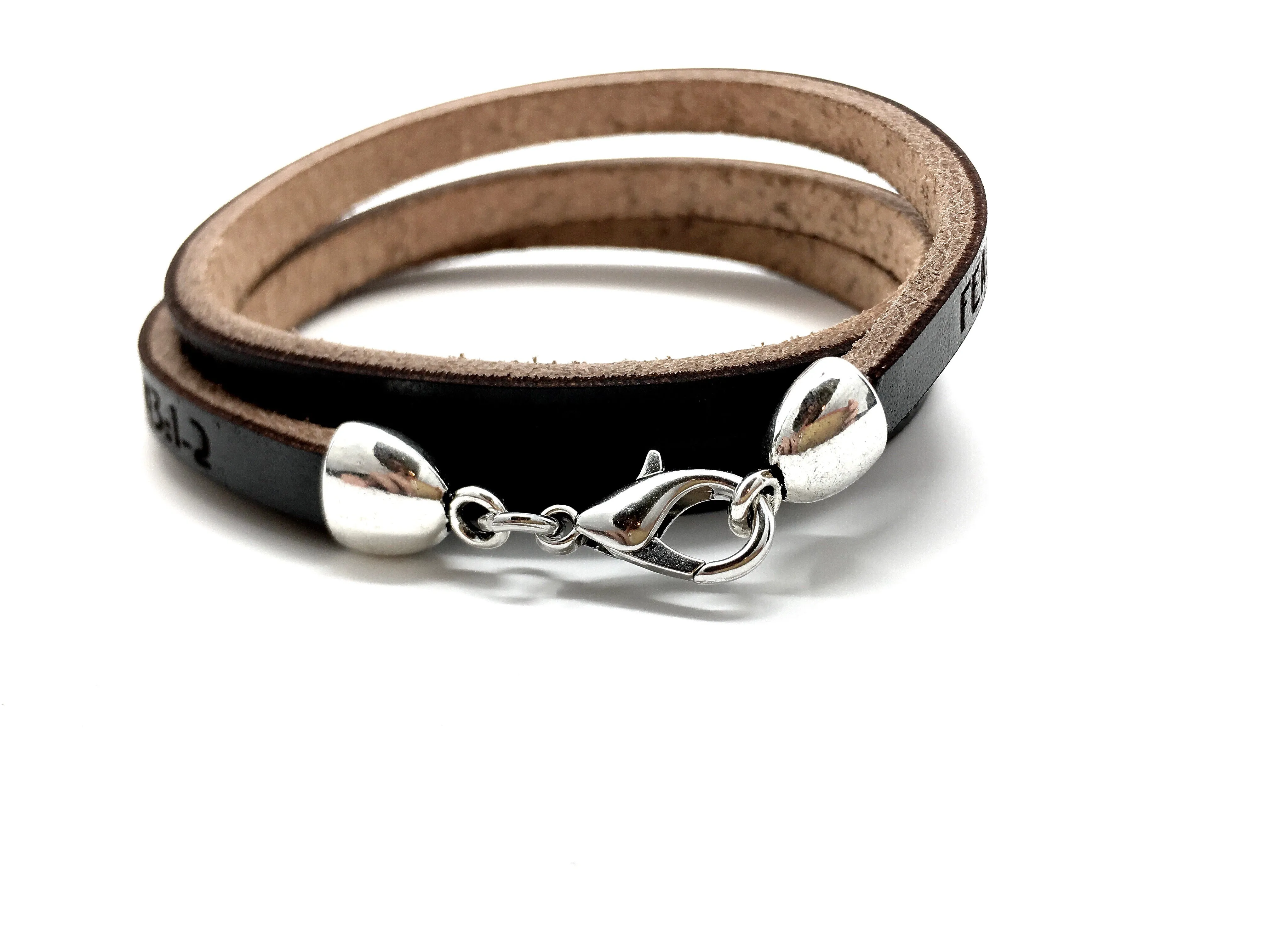 Proverbs 31:25-29...Daily Reminder Leather triple wrap bracelet
