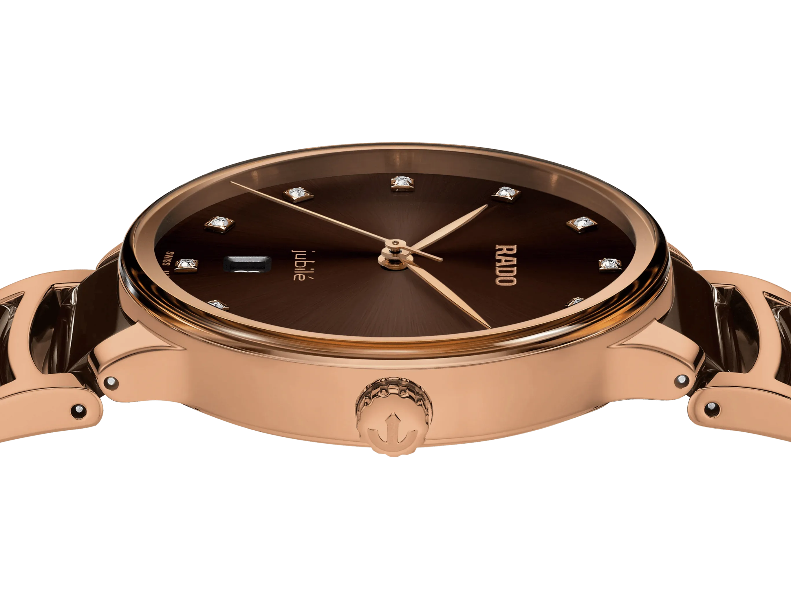 RADO Centrix Diamonds 39.5mm Rose Gold-Brown Men's Watch R30023732