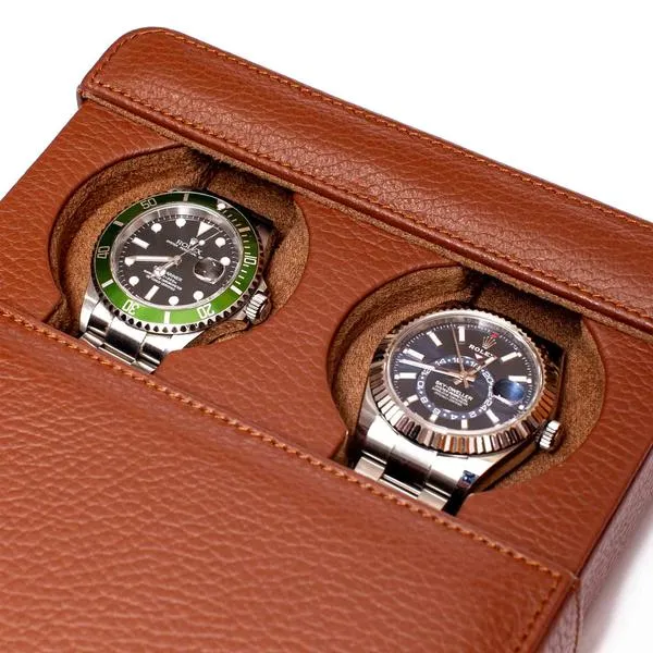 Rapport - Berkeley Double Watch Slipcase in Brown Leather | D171