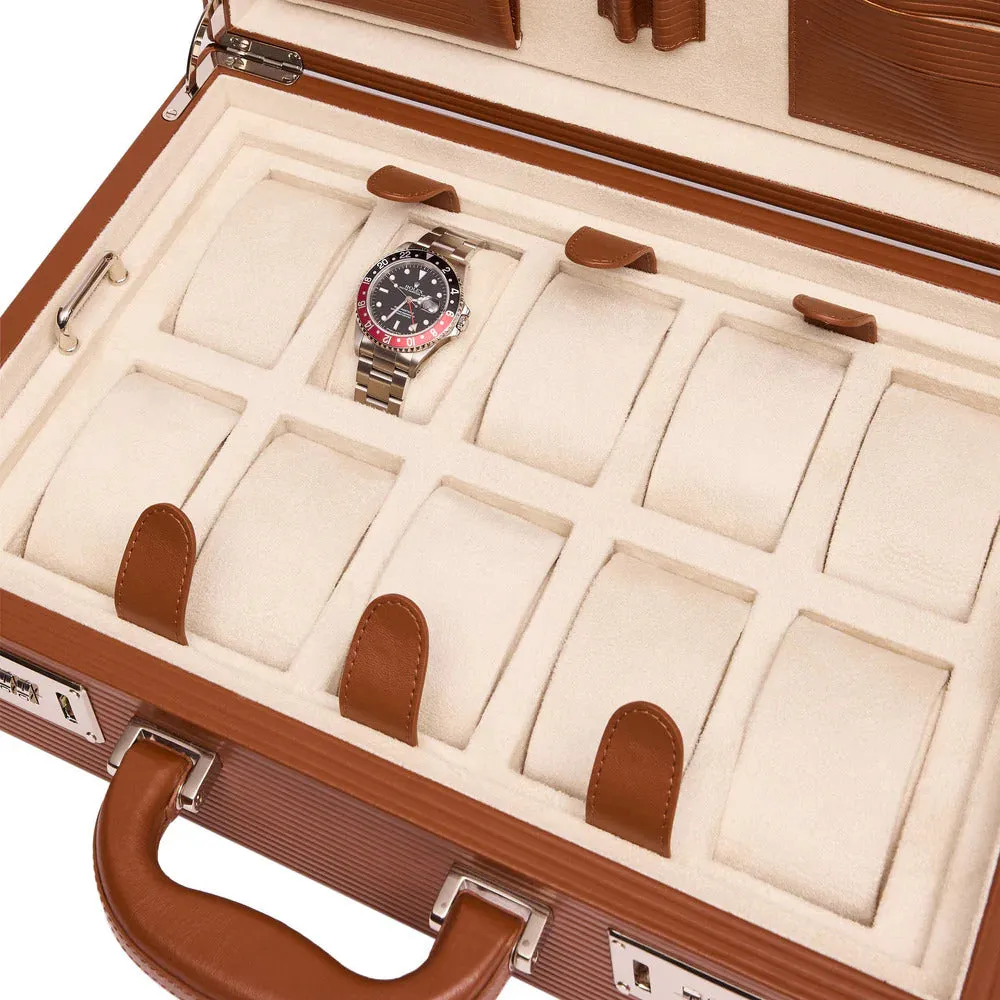 Rapport - Nova 10 Watch Briefcase in Brown Leather | D345