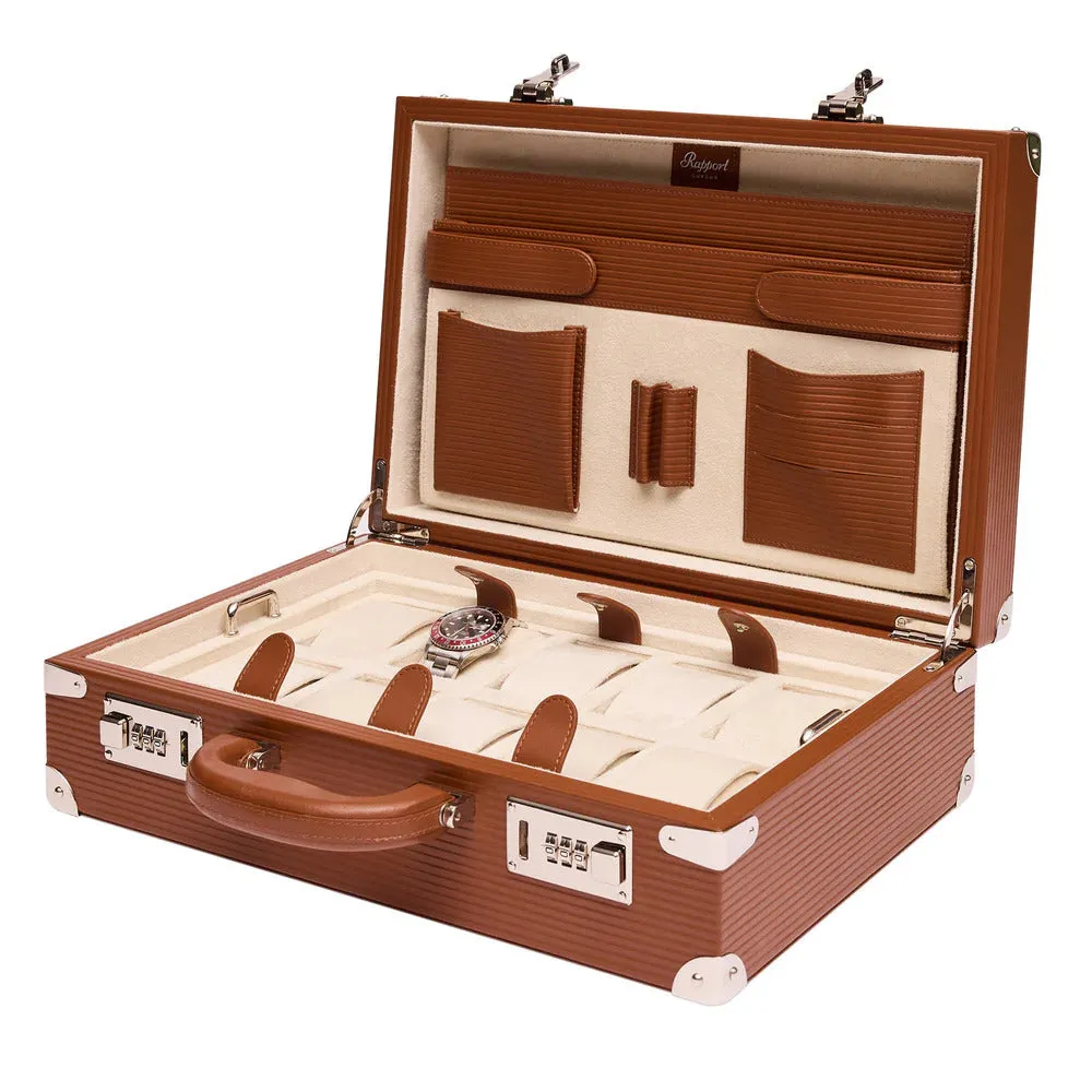 Rapport - Nova 10 Watch Briefcase in Brown Leather | D345