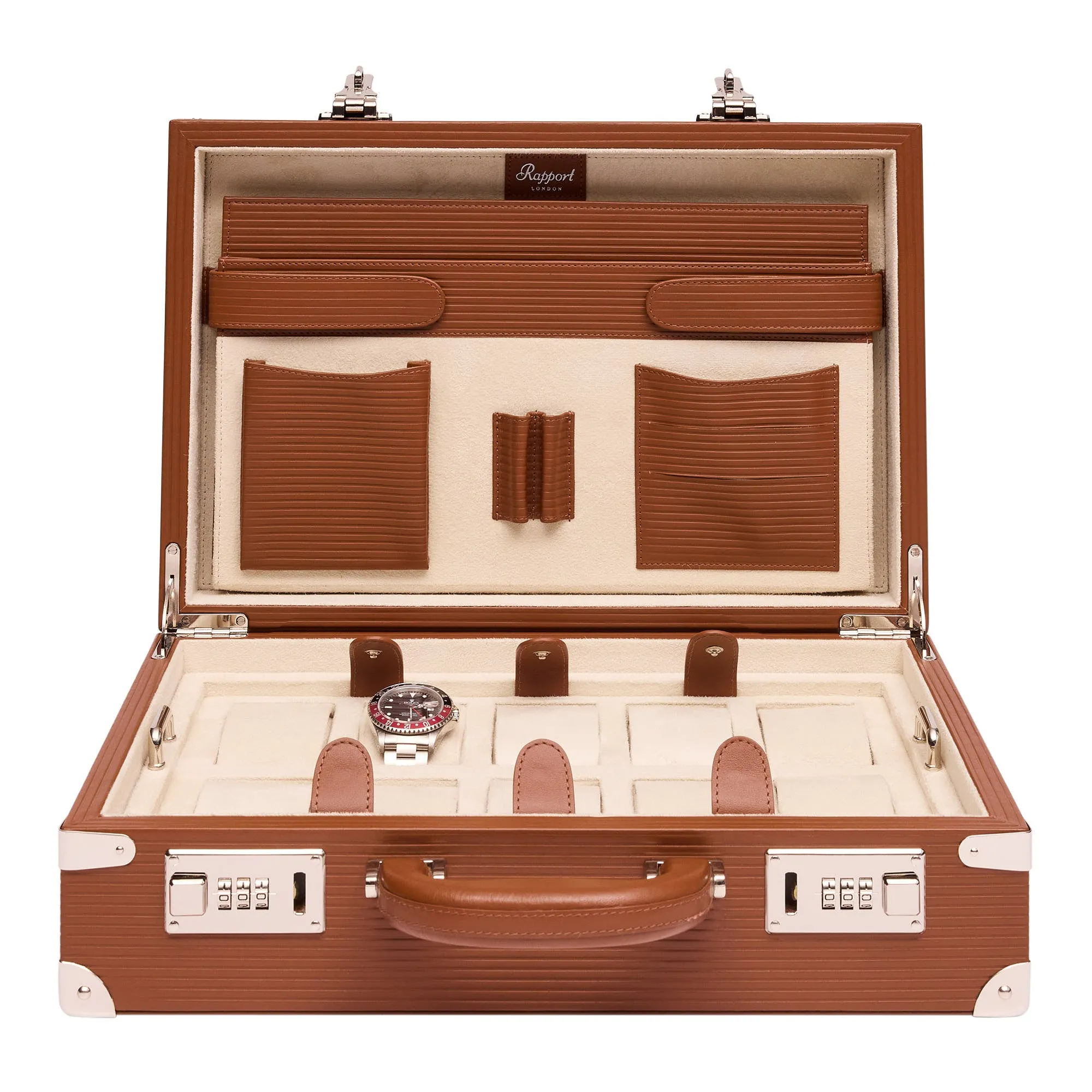 Rapport - Nova 10 Watch Briefcase in Brown Leather | D345