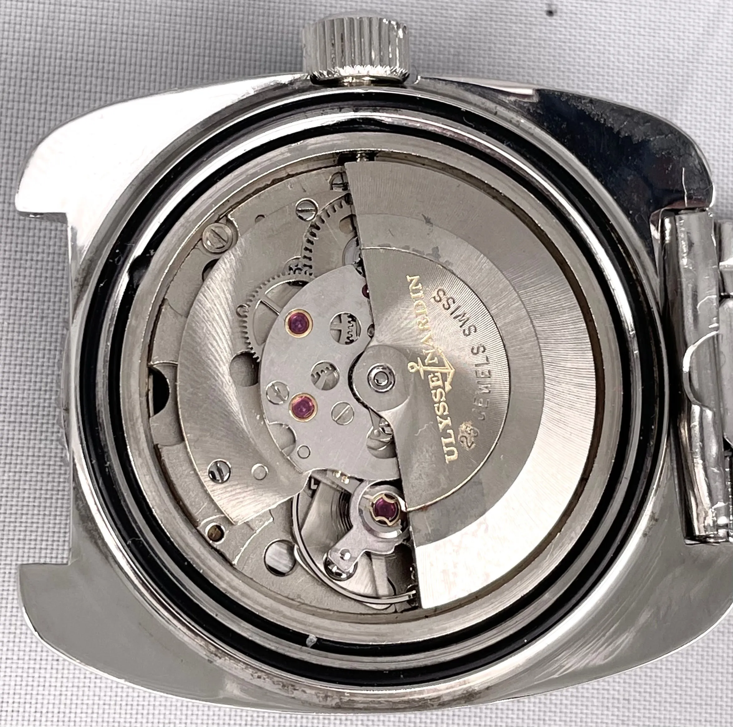 RARE 1970's Vintage Ulysse Nardin UN Submarine Diver Stainless 800FT Black Watch