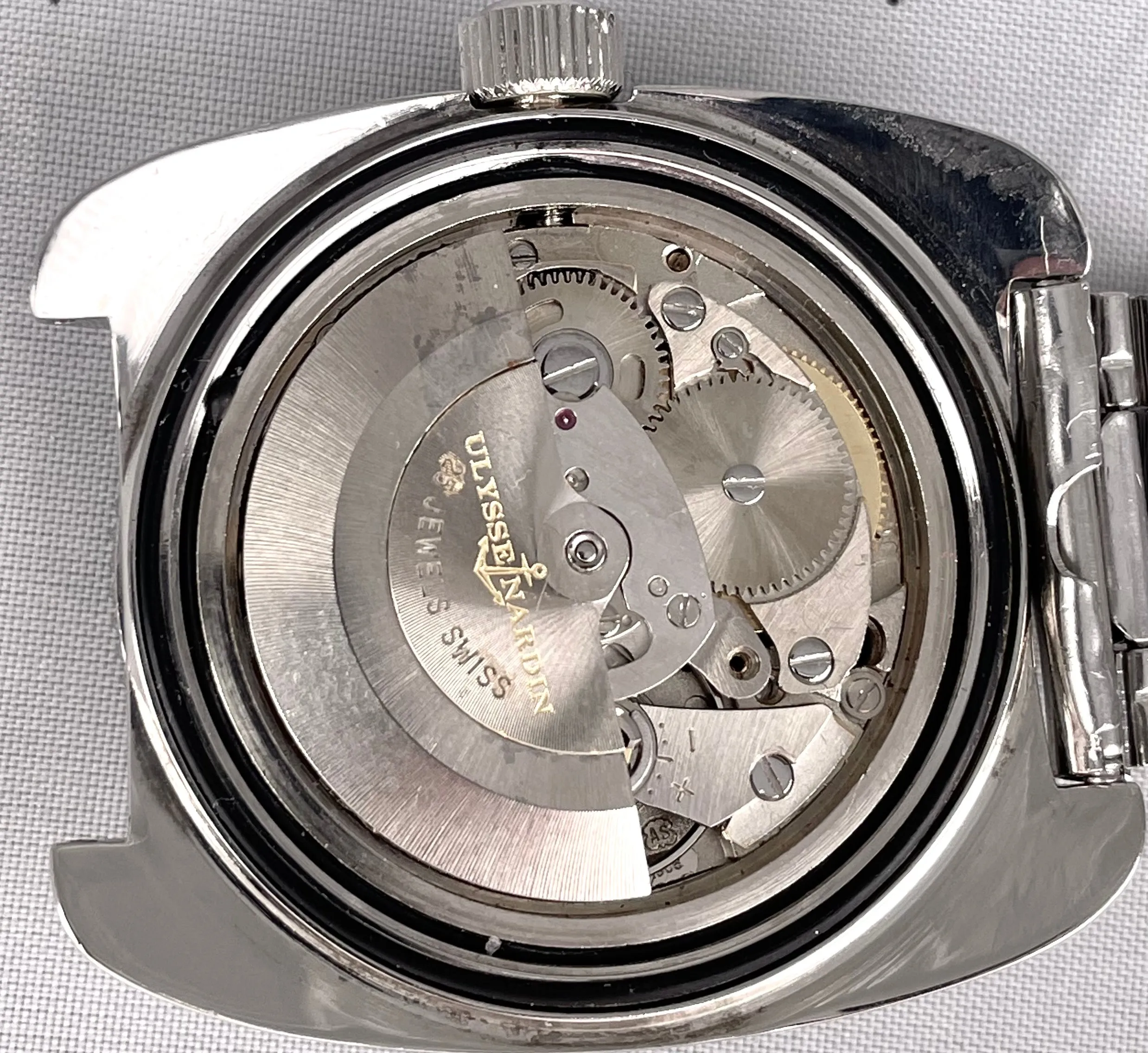 RARE 1970's Vintage Ulysse Nardin UN Submarine Diver Stainless 800FT Black Watch