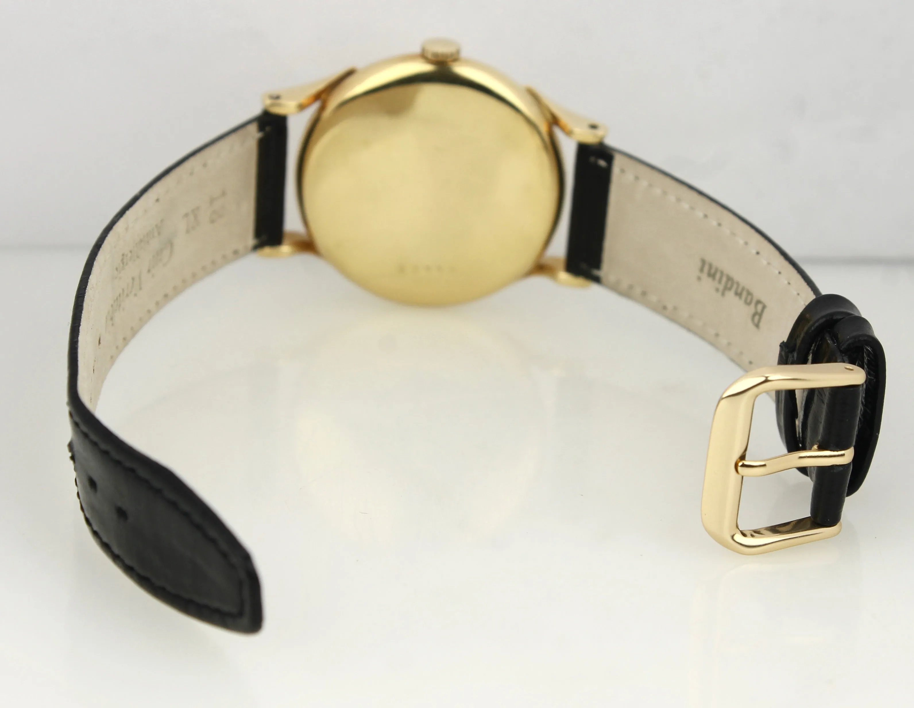 RARE IWC Schaffhausen Bombe Lugs Fancy 18K Gold Arabic Stick Calibre 60 Watch