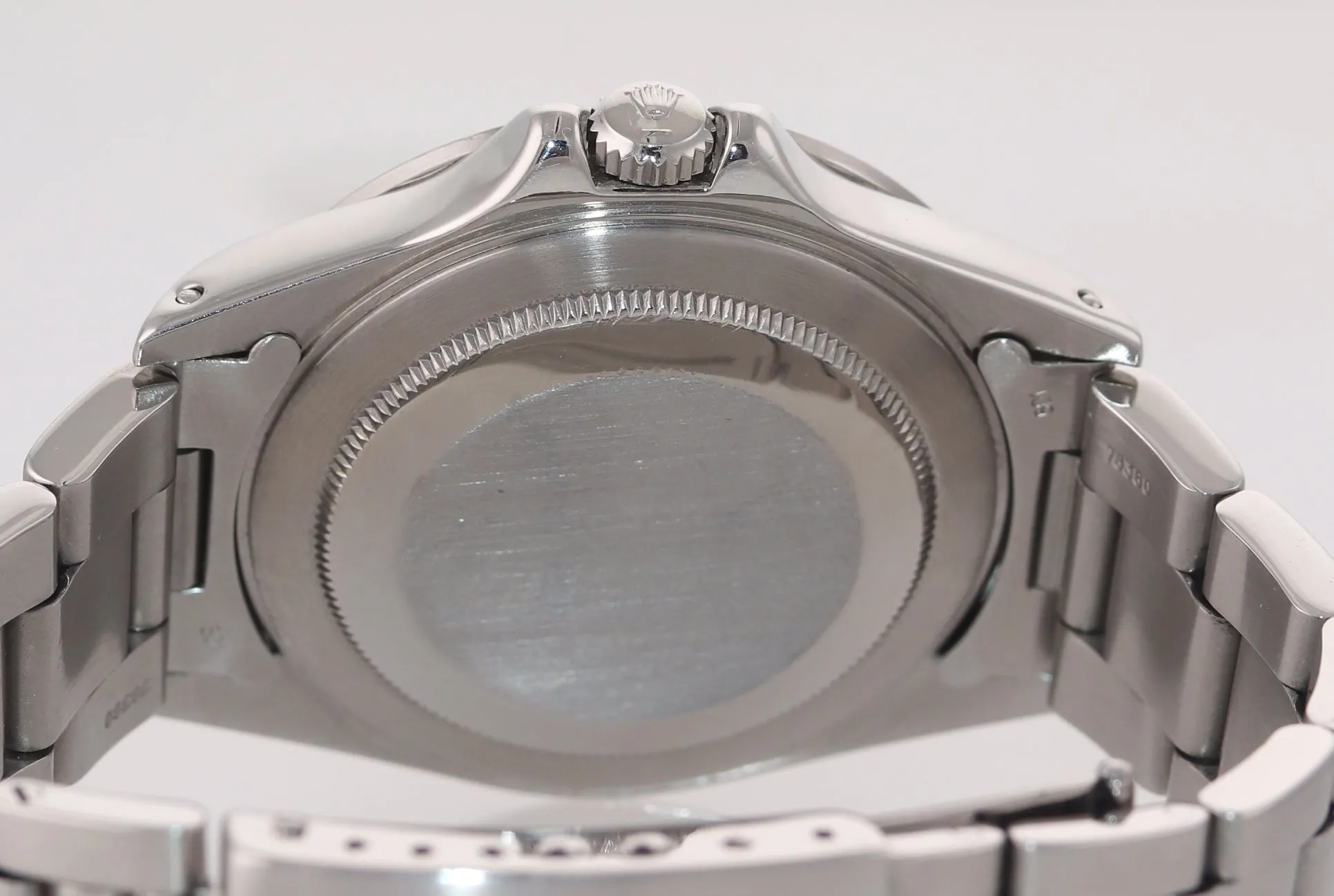 RARE Rolex Explorer II 16550 Fat Font Stainless Polar White Date GMT Date Watch