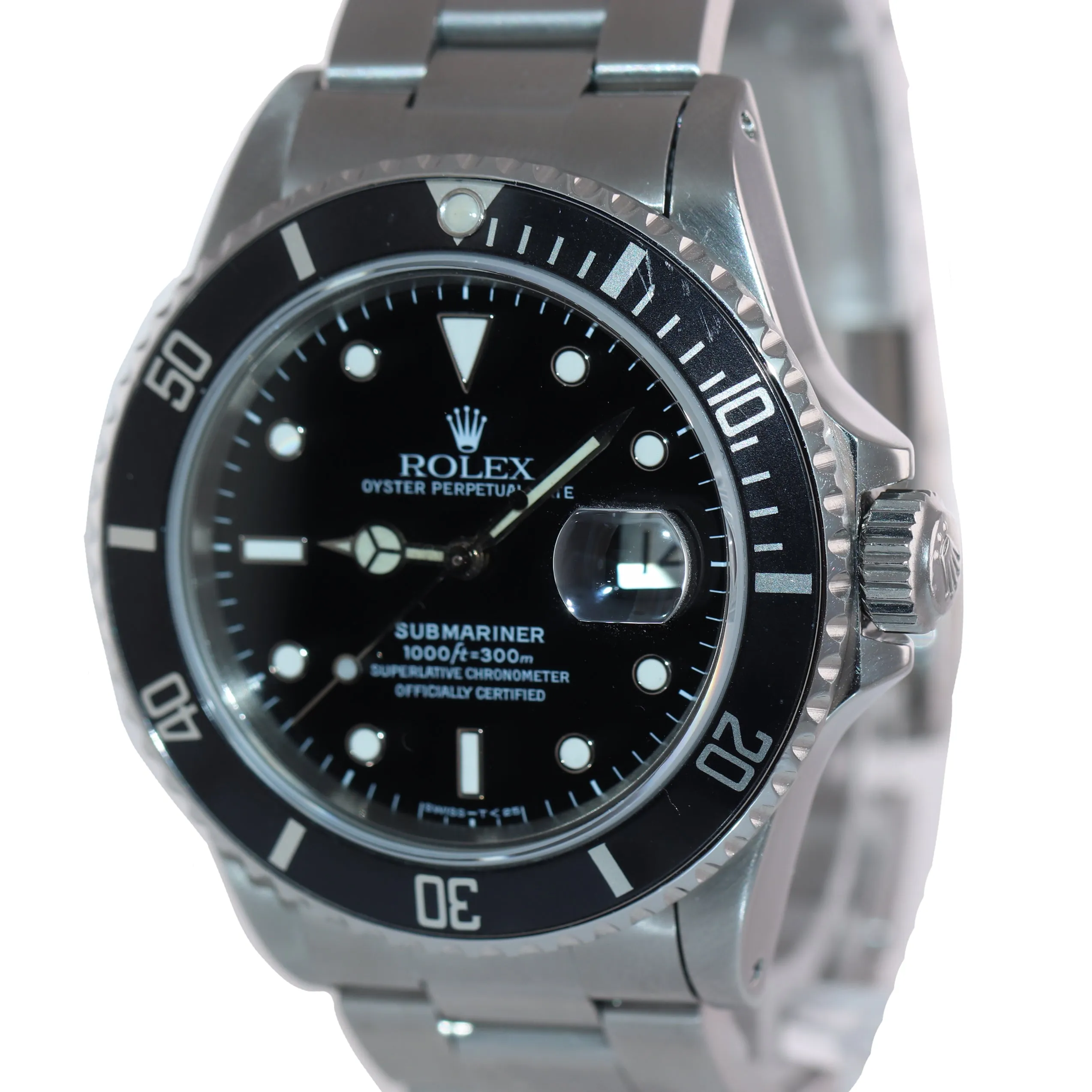 RARE Rolex Submariner Date 16800 Steel Black 40mm Dive Watch Box