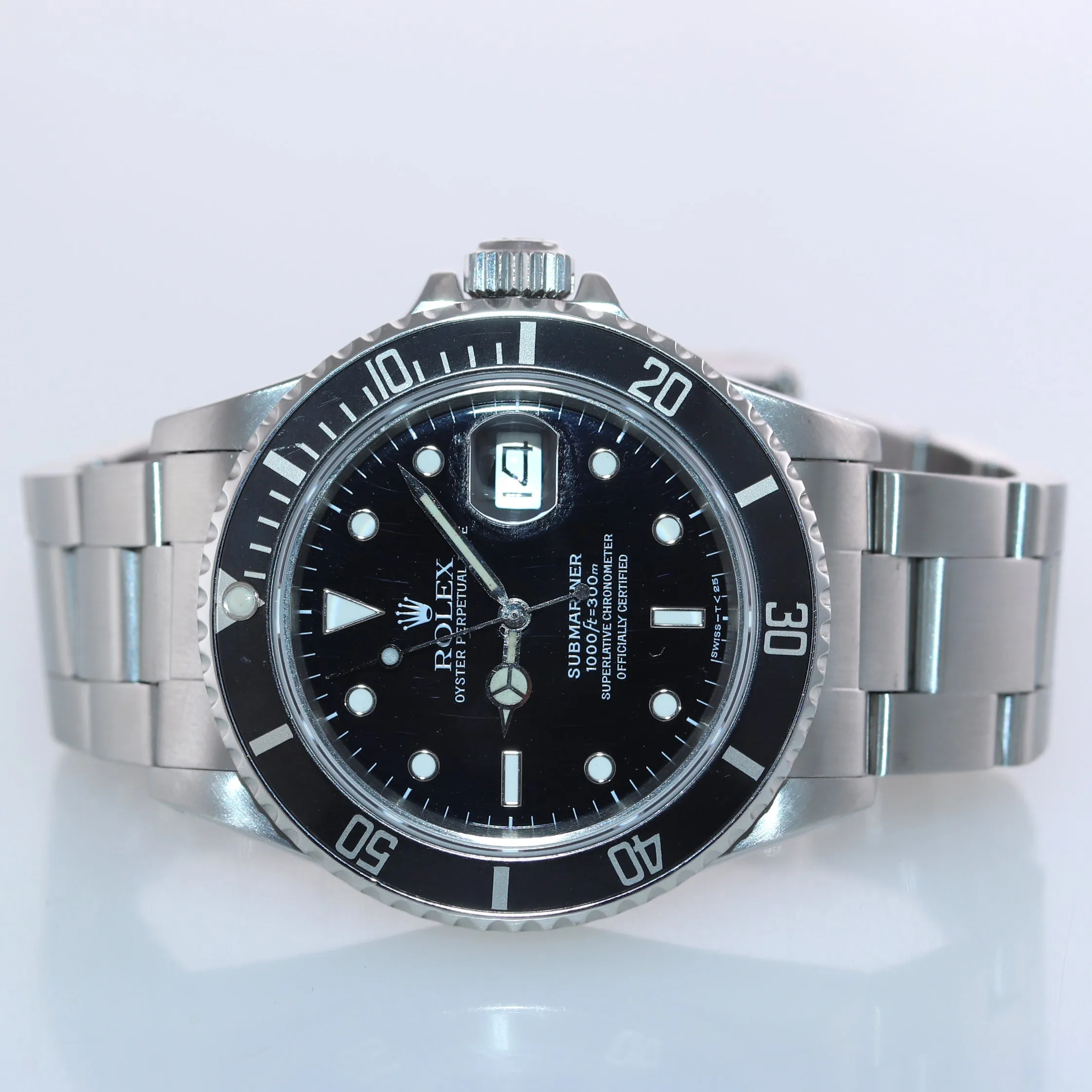 RARE Rolex Submariner Date 16800 Steel Black 40mm Dive Watch Box