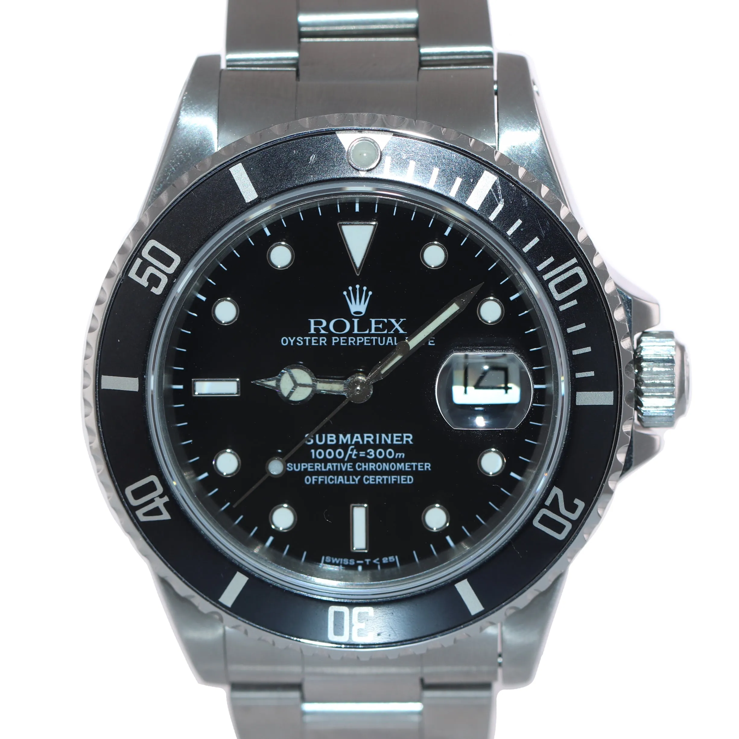 RARE Rolex Submariner Date 16800 Steel Black 40mm Dive Watch Box