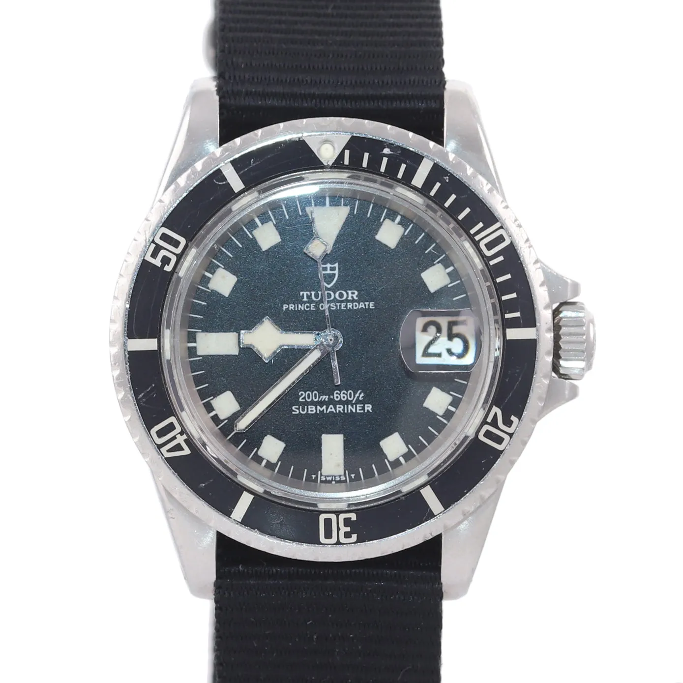 RARE Tudor Submariner Steel 40mm Matte Black Snowflake 7021/0 Nato Watch