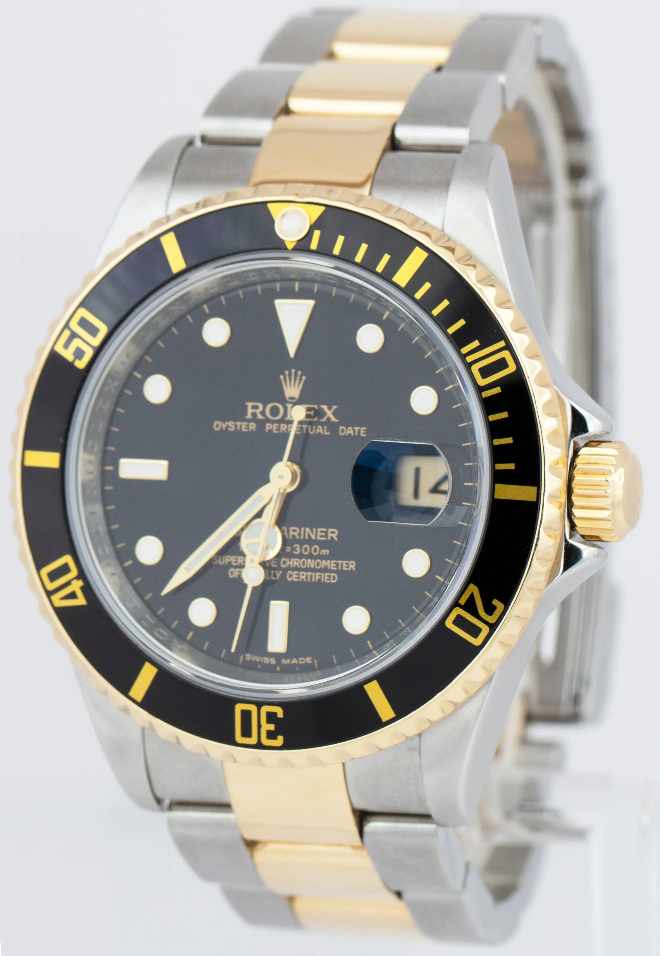 REHAUT RSC Rolex Submariner Black Two-Tone NO-HOLES 40mm Watch 16613 BOX