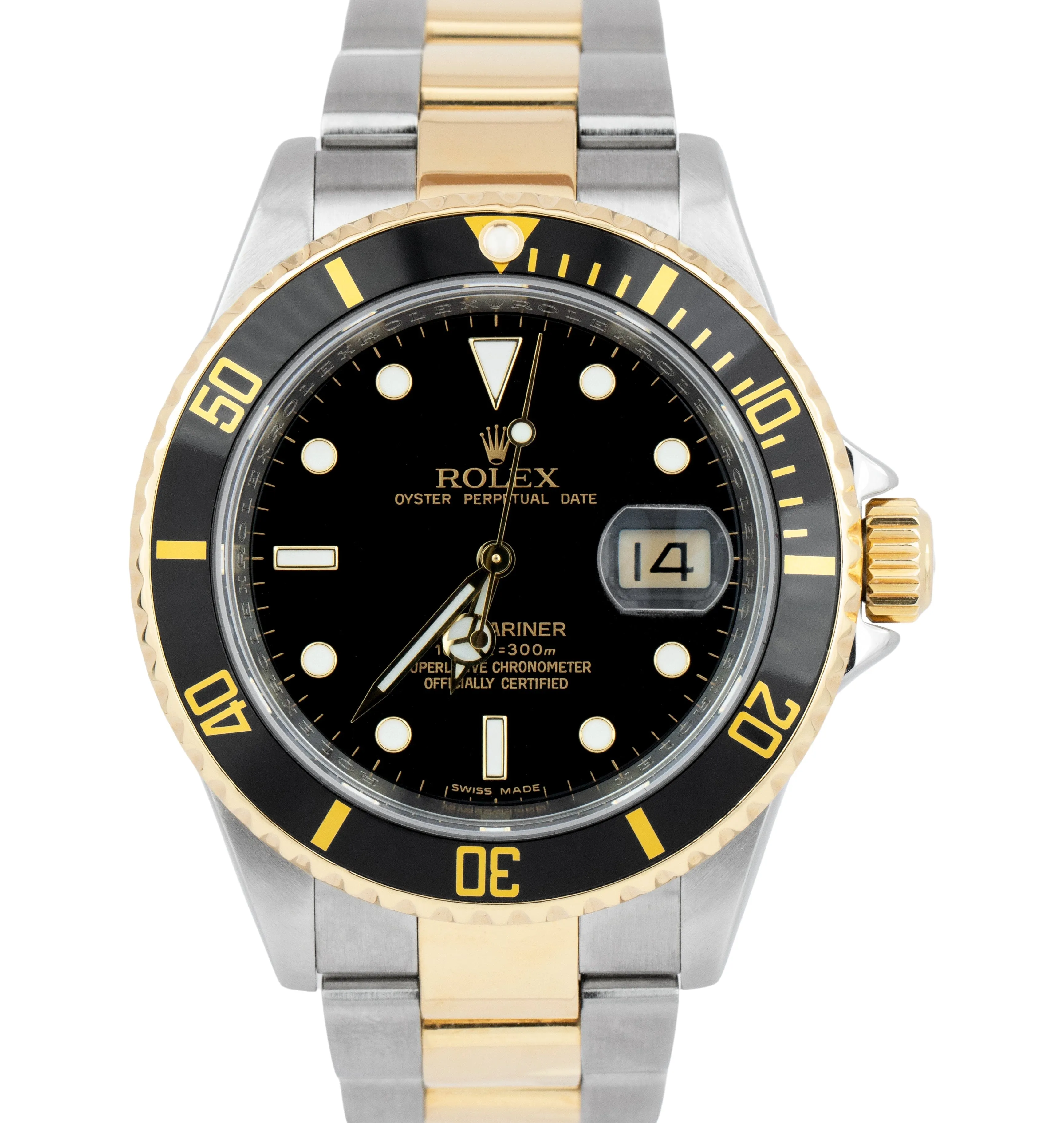 REHAUT RSC Rolex Submariner Black Two-Tone NO-HOLES 40mm Watch 16613 BOX