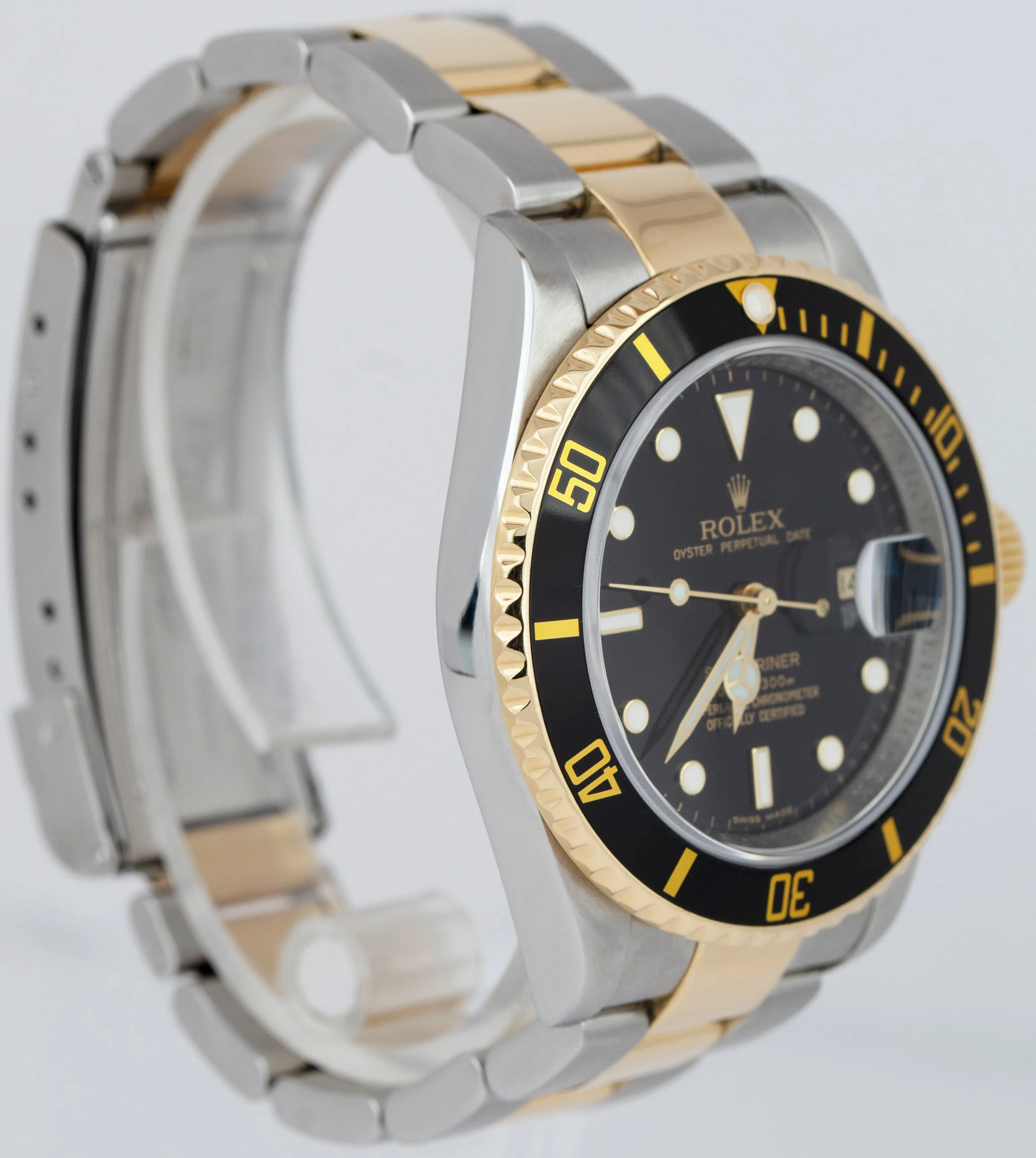 REHAUT RSC Rolex Submariner Black Two-Tone NO-HOLES 40mm Watch 16613 BOX