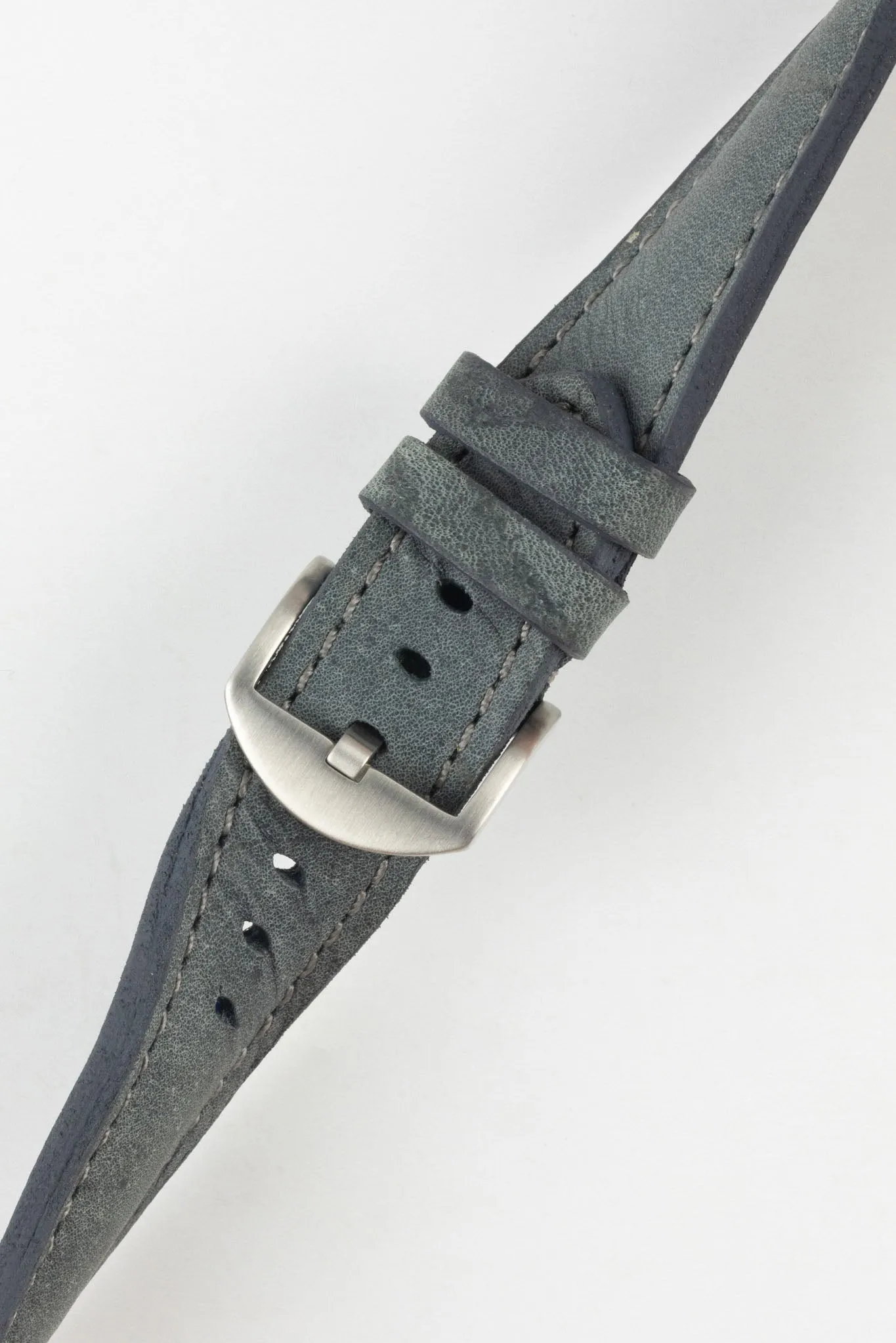 RIOS1931 DERBY Genuine Vintage Leather Watch Strap in STONE GREY