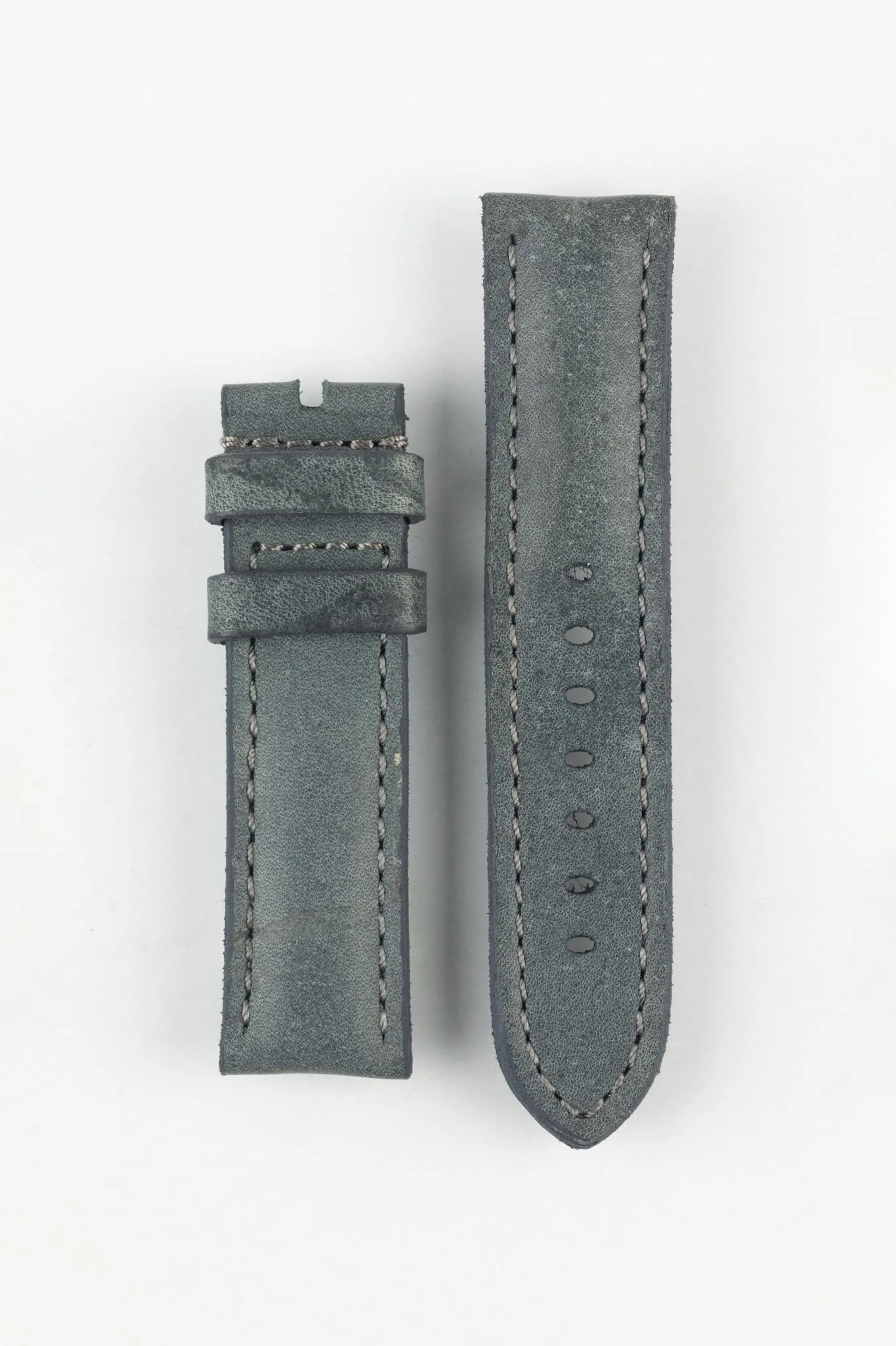 RIOS1931 DERBY Genuine Vintage Leather Watch Strap in STONE GREY