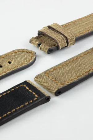 RIOS1931 MARYLAND Genuine Vintage Canvas Watch Strap in COGNAC