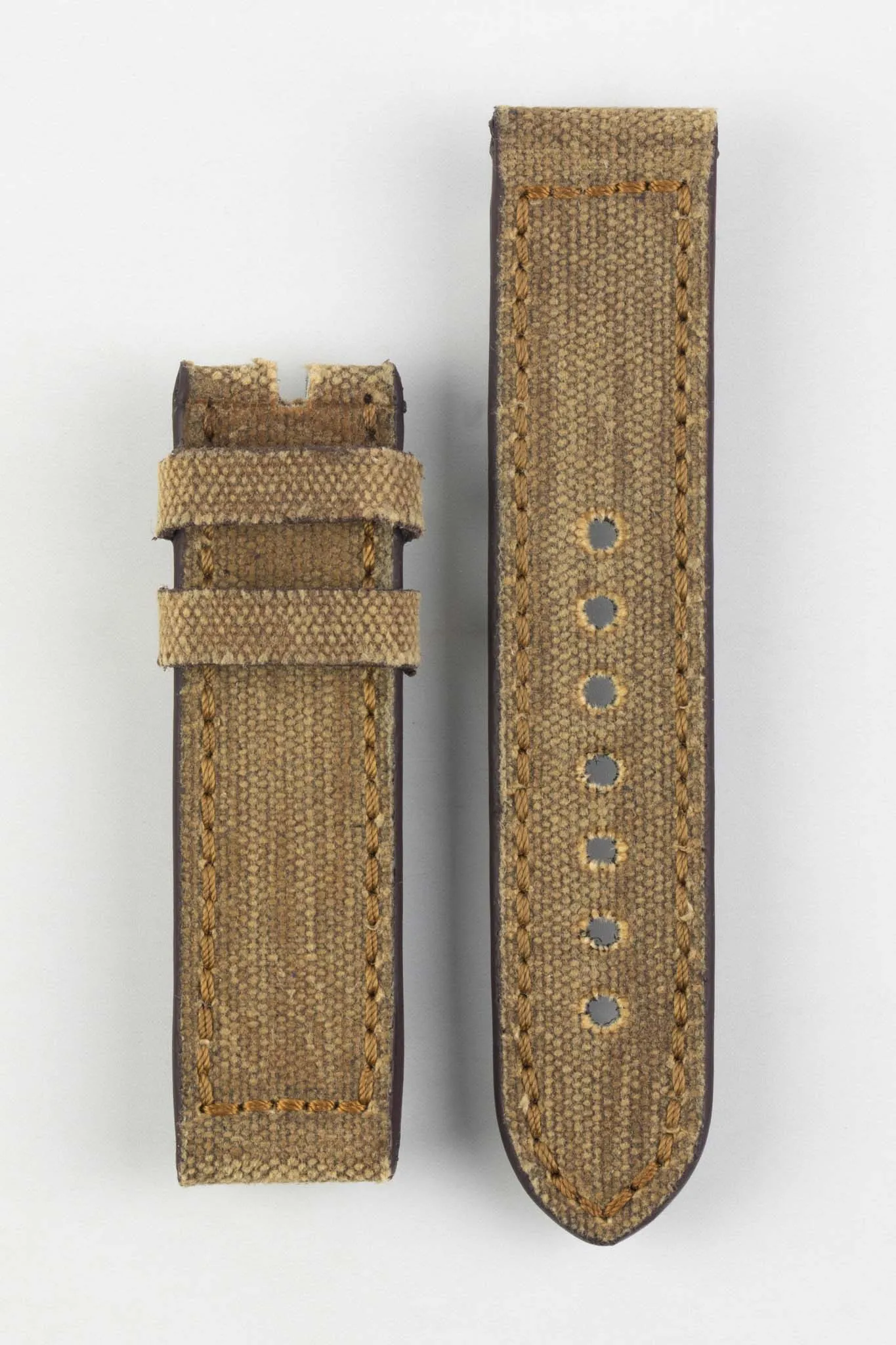 RIOS1931 MARYLAND Genuine Vintage Canvas Watch Strap in COGNAC