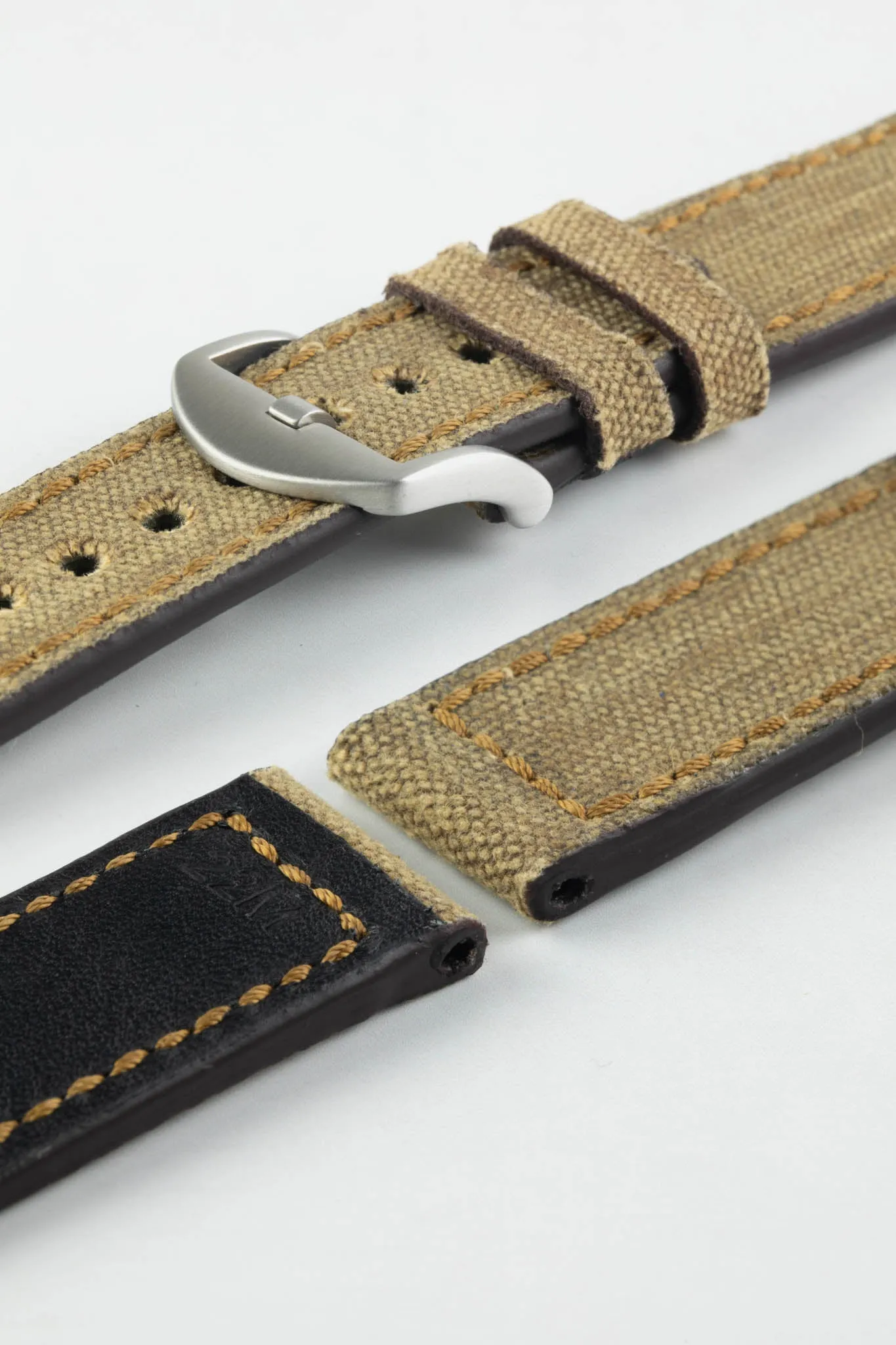 RIOS1931 MARYLAND Genuine Vintage Canvas Watch Strap in COGNAC