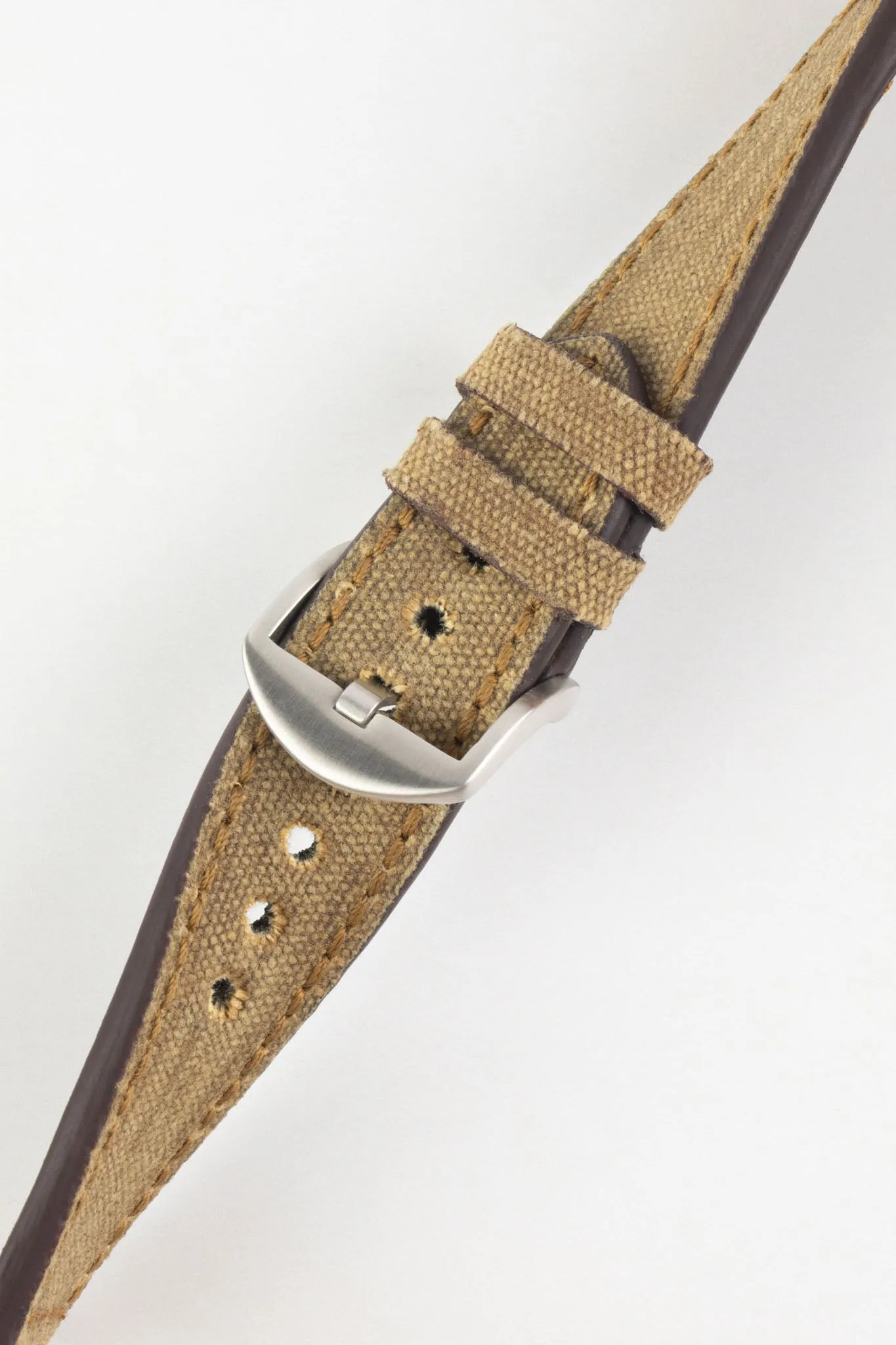 RIOS1931 MARYLAND Genuine Vintage Canvas Watch Strap in COGNAC