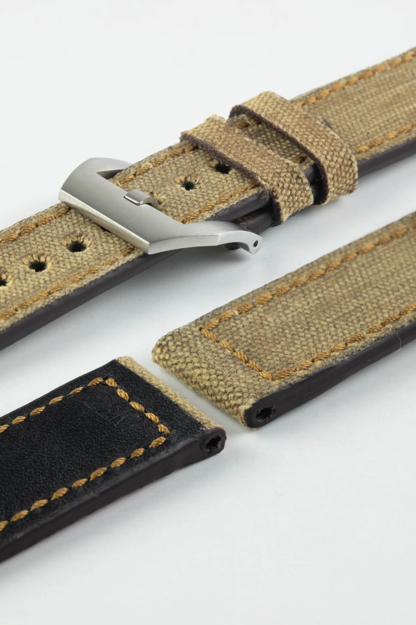 RIOS1931 MARYLAND Genuine Vintage Canvas Watch Strap in COGNAC