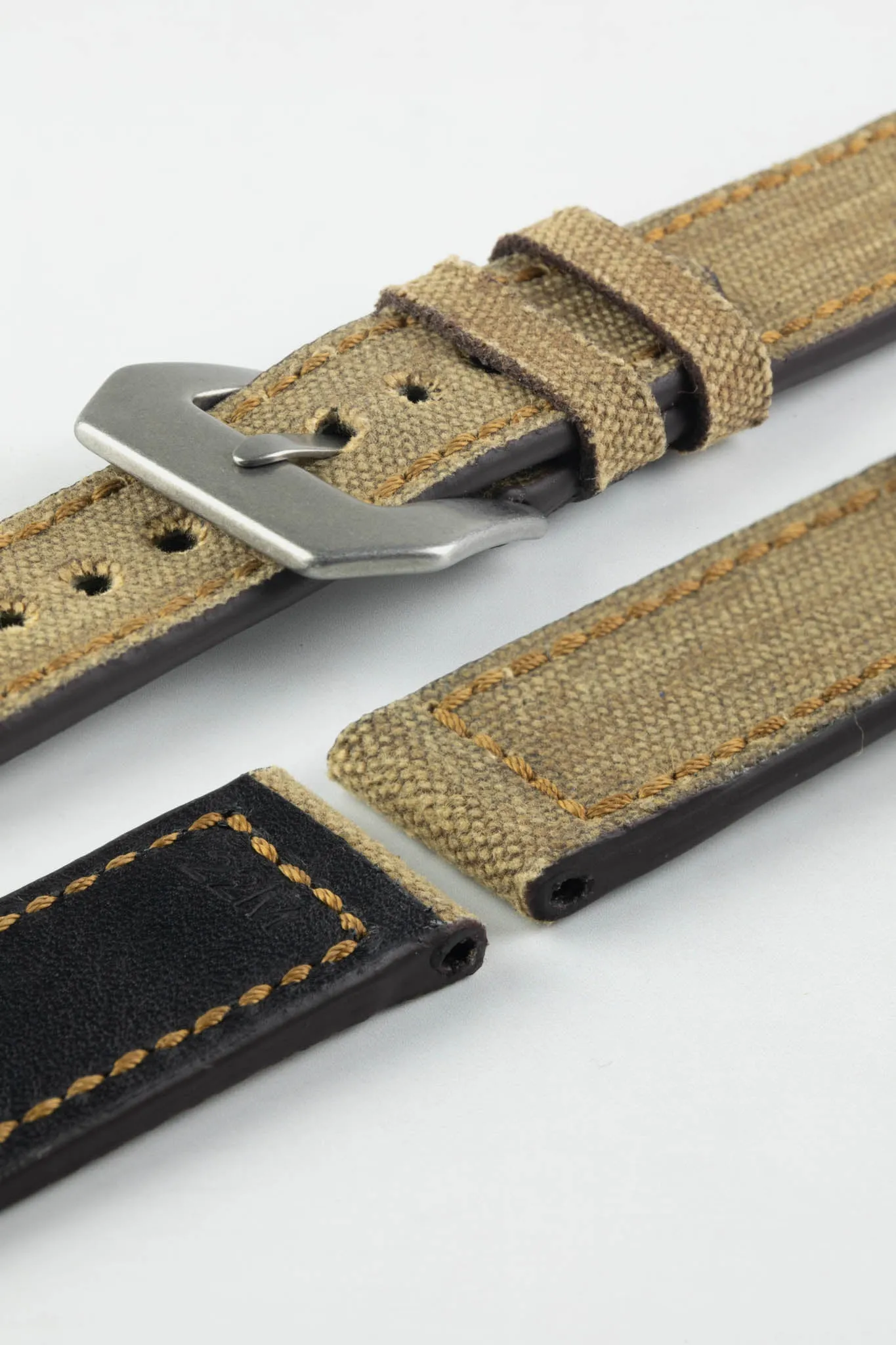 RIOS1931 MARYLAND Genuine Vintage Canvas Watch Strap in COGNAC