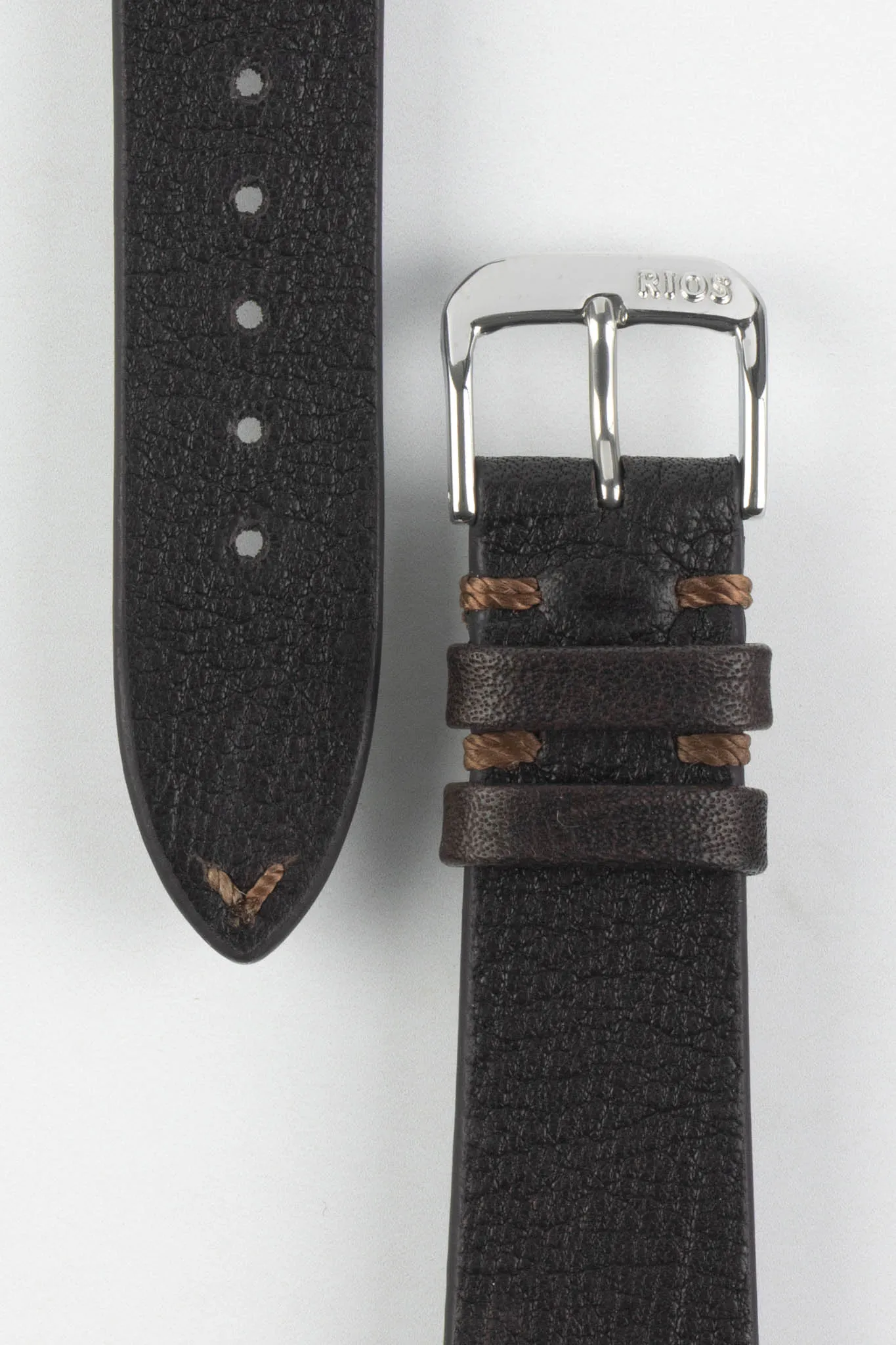 RIOS1931 MITTENWALD Retro Organic Leather Watch Strap in MOCHA