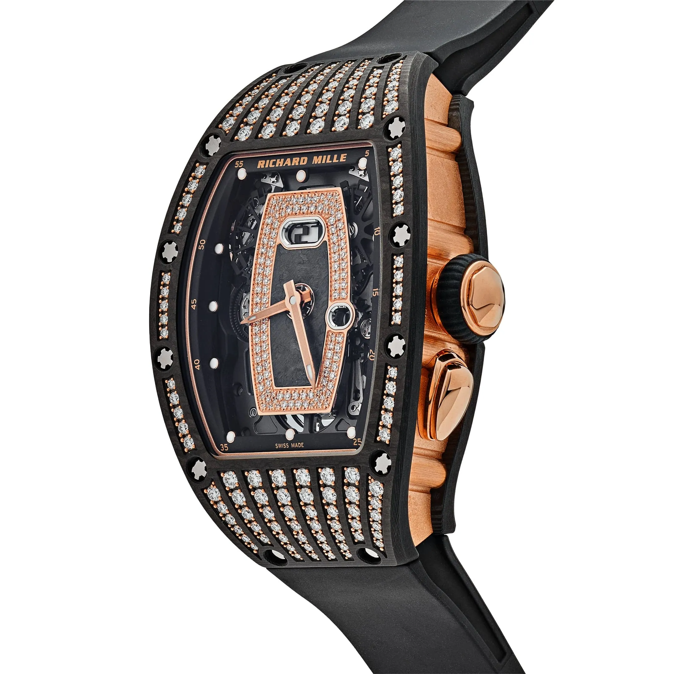 RM-Luxury-Watches LF 037 Rose Gold Carbon TPT Diamond Set