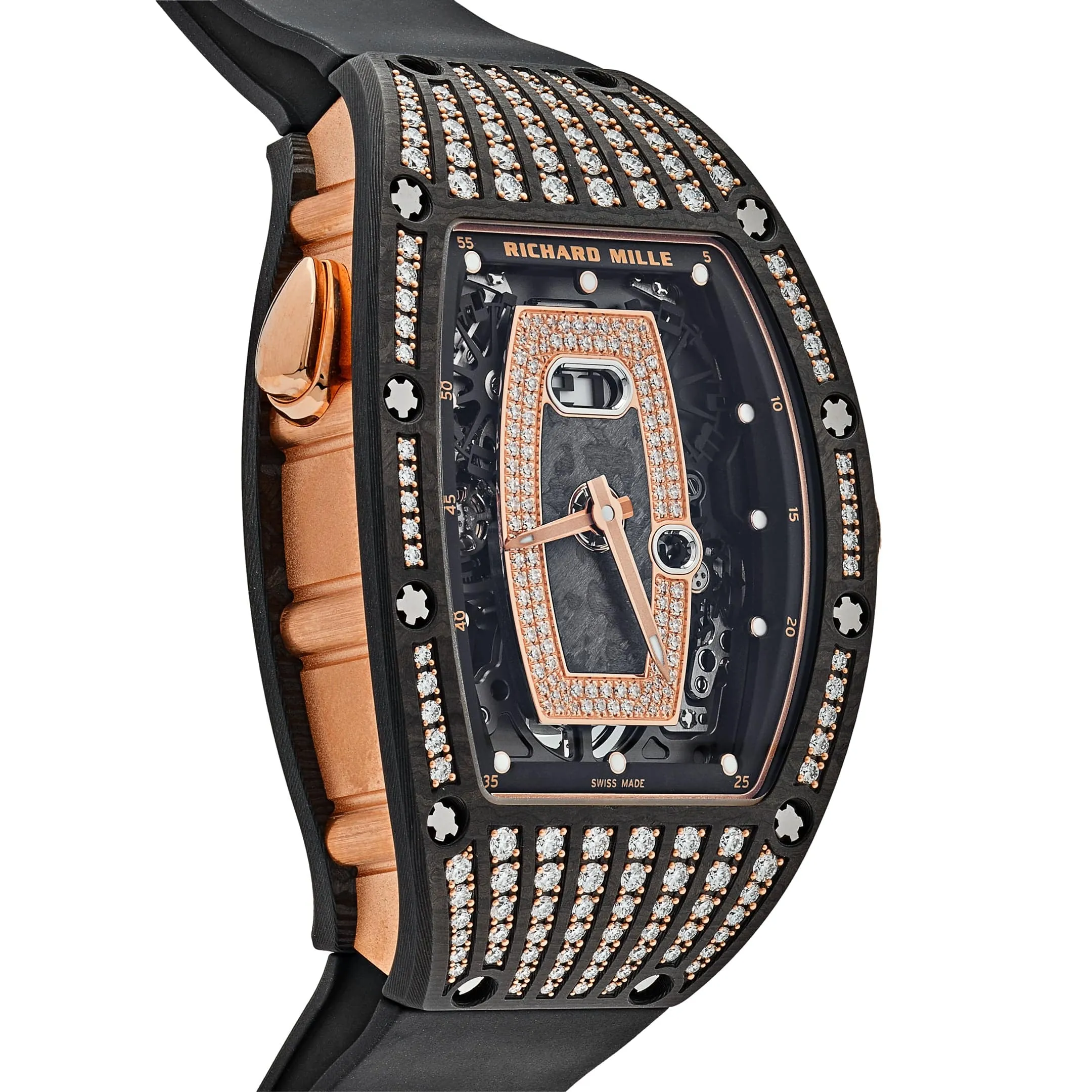RM-Luxury-Watches LF 037 Rose Gold Carbon TPT Diamond Set