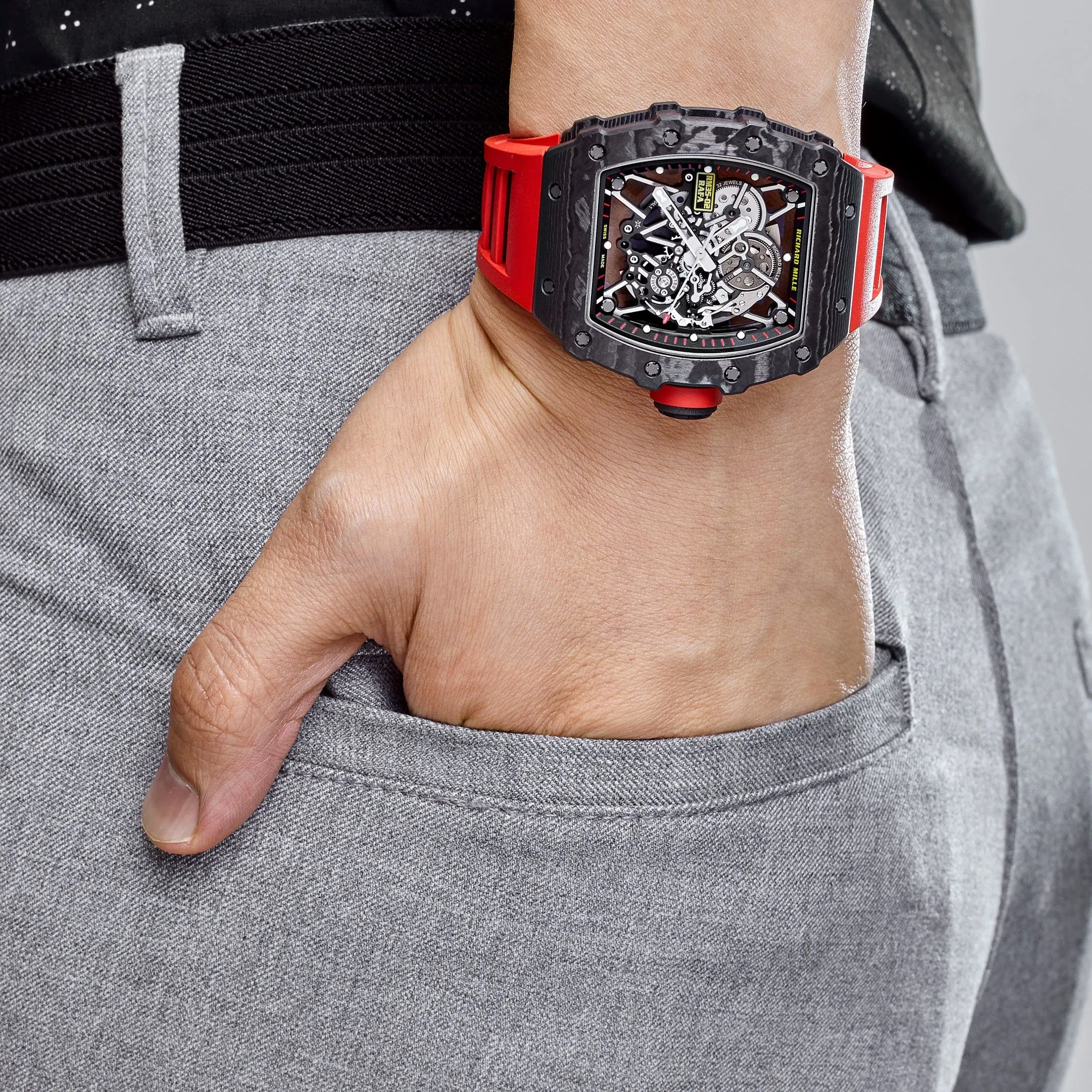 RM-Luxury-Watches LF 35-02 Carbon TPT Red Strap